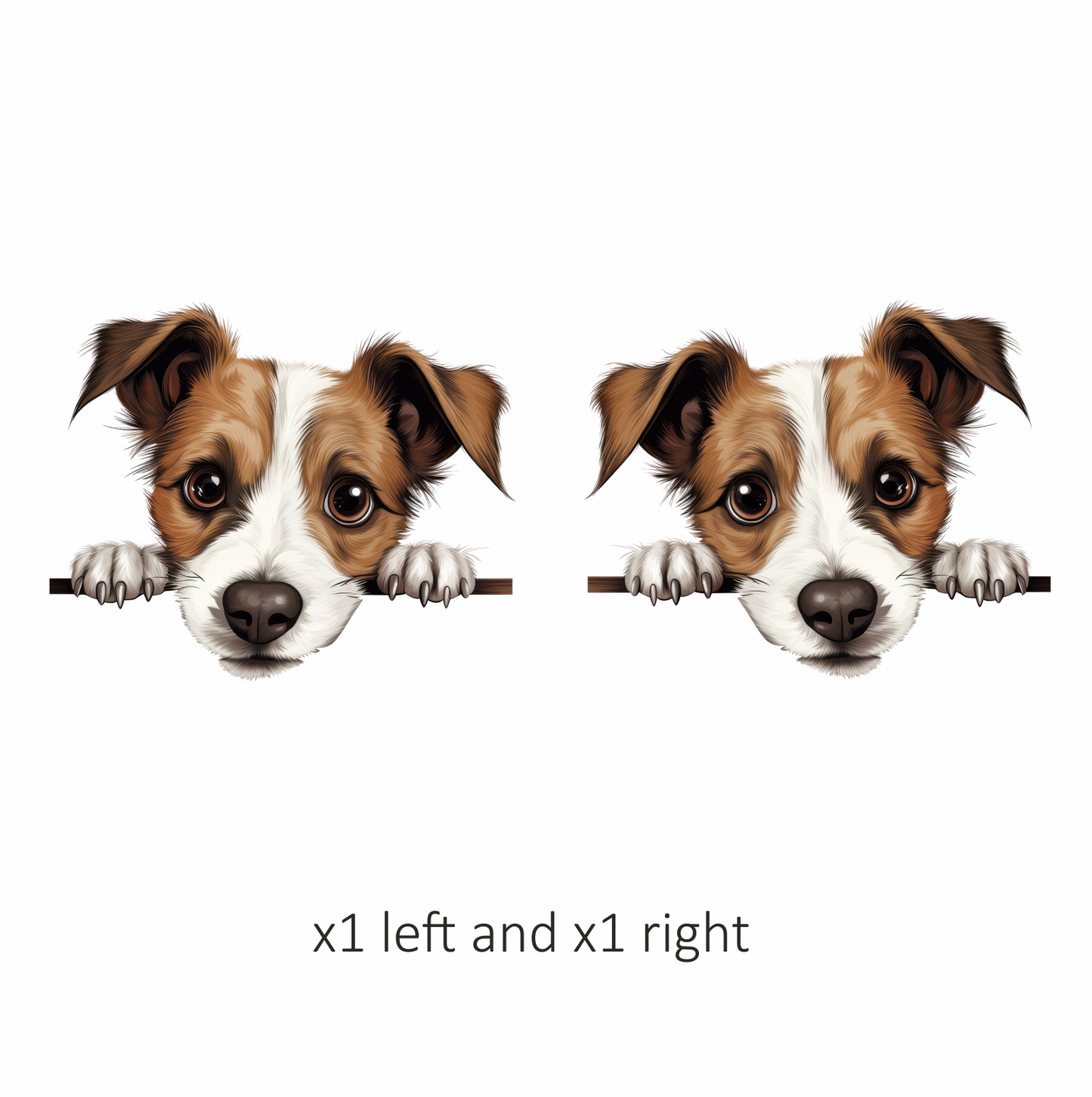 Brown White Dog Terrier Face Vinyl Sticker Decal