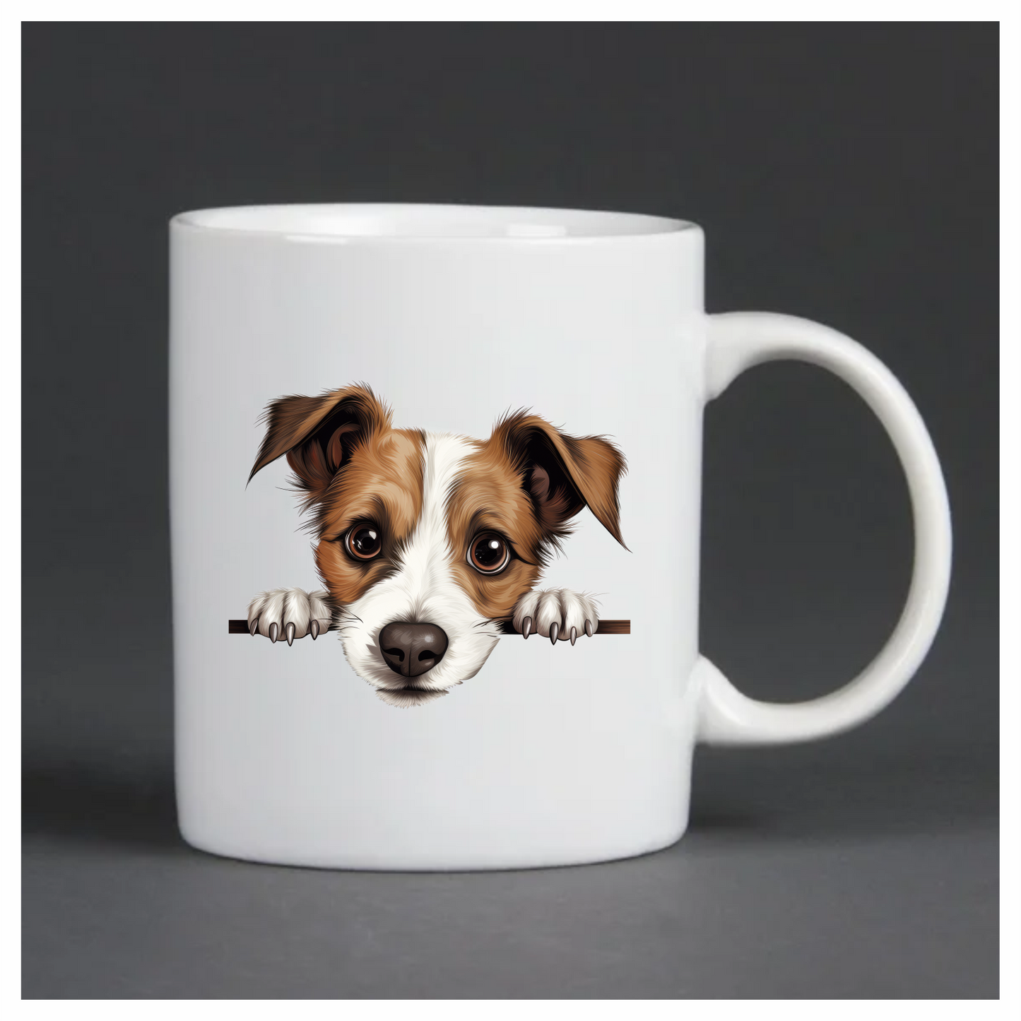 Brown White Dog Terrier Face Vinyl Sticker Decal