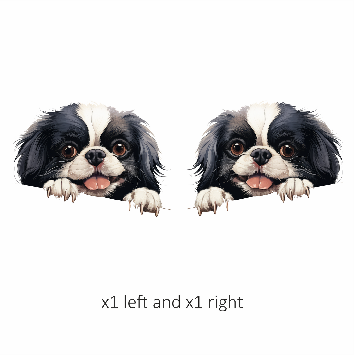 Black White Dog Spaniel Happy Face Vinyl Sticker Decal