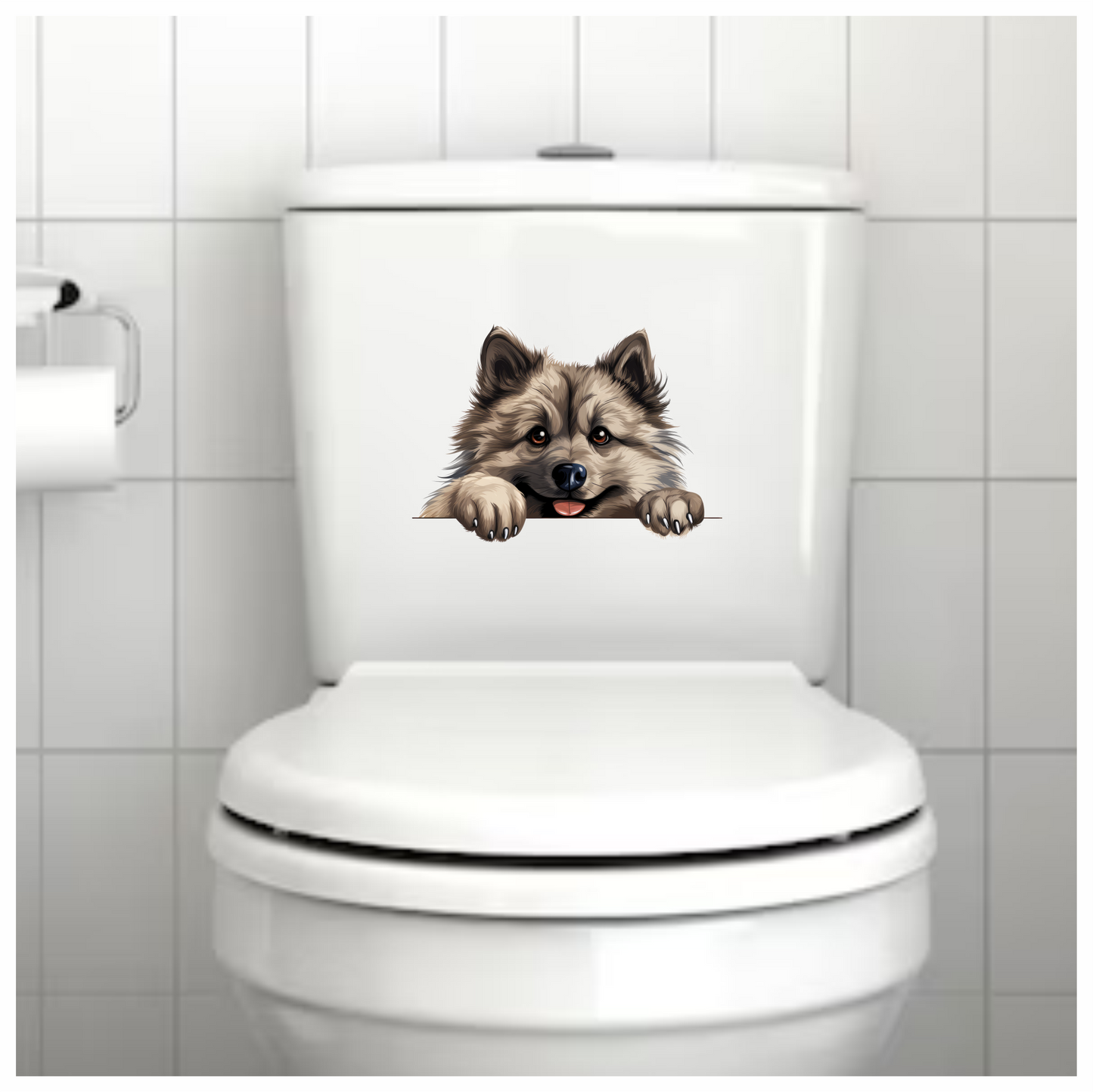 Brown Dog Fluffy Cute Keeshond Vinyl Sticker Decal