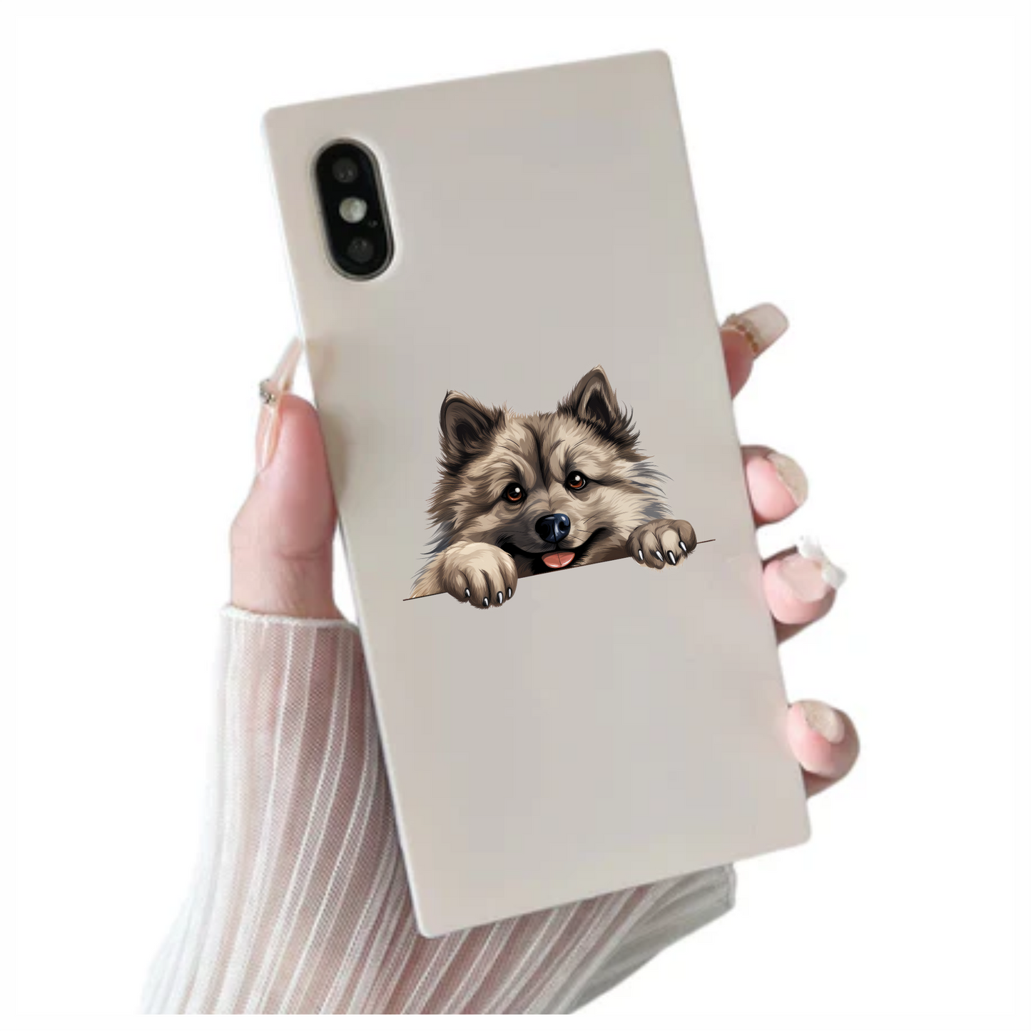 Brown Dog Fluffy Cute Keeshond Vinyl Sticker Decal