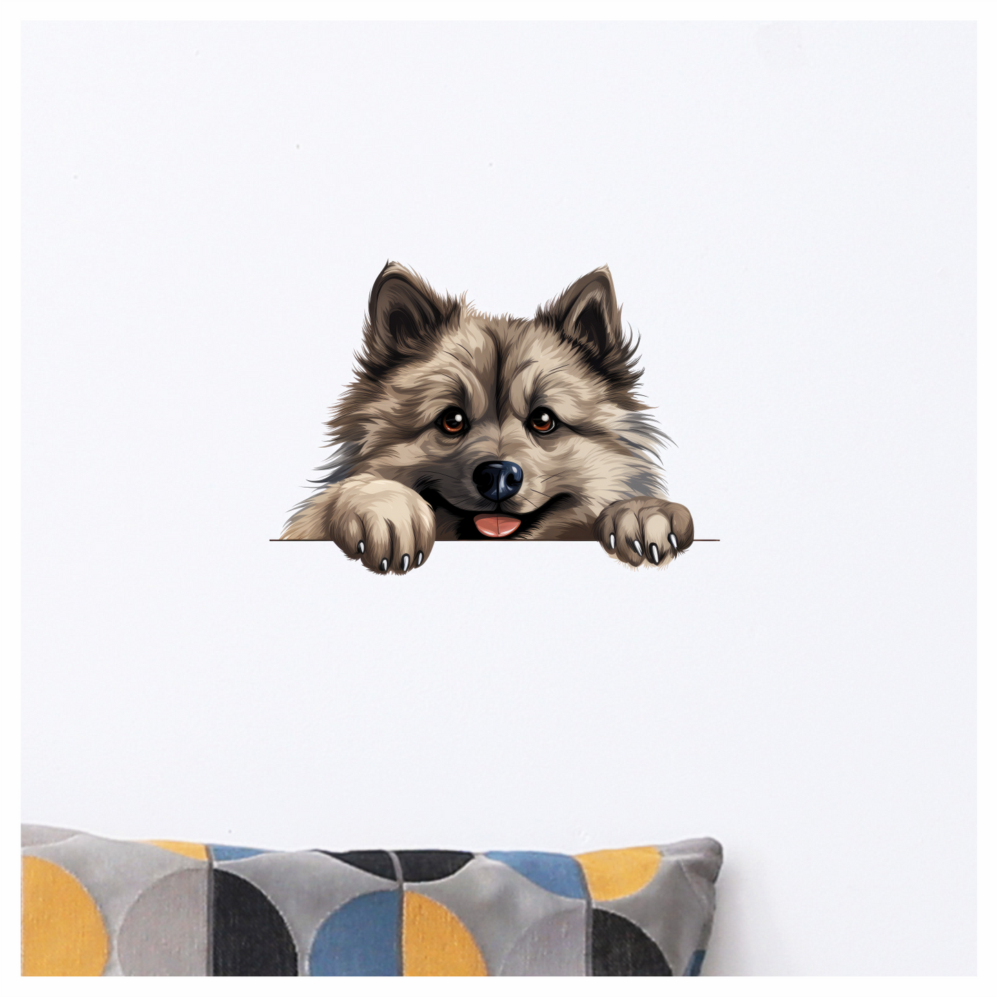 Brown Dog Fluffy Cute Keeshond Vinyl Sticker Decal