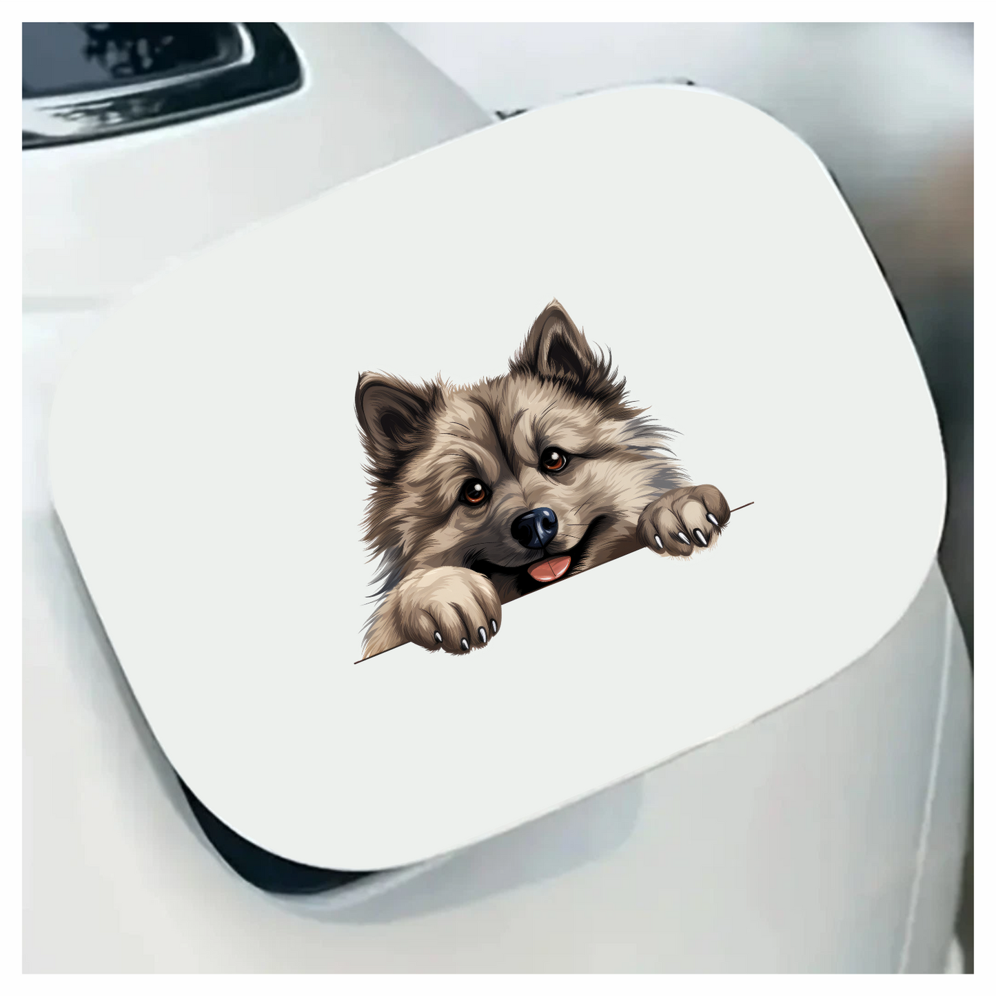 Brown Dog Fluffy Cute Keeshond Vinyl Sticker Decal