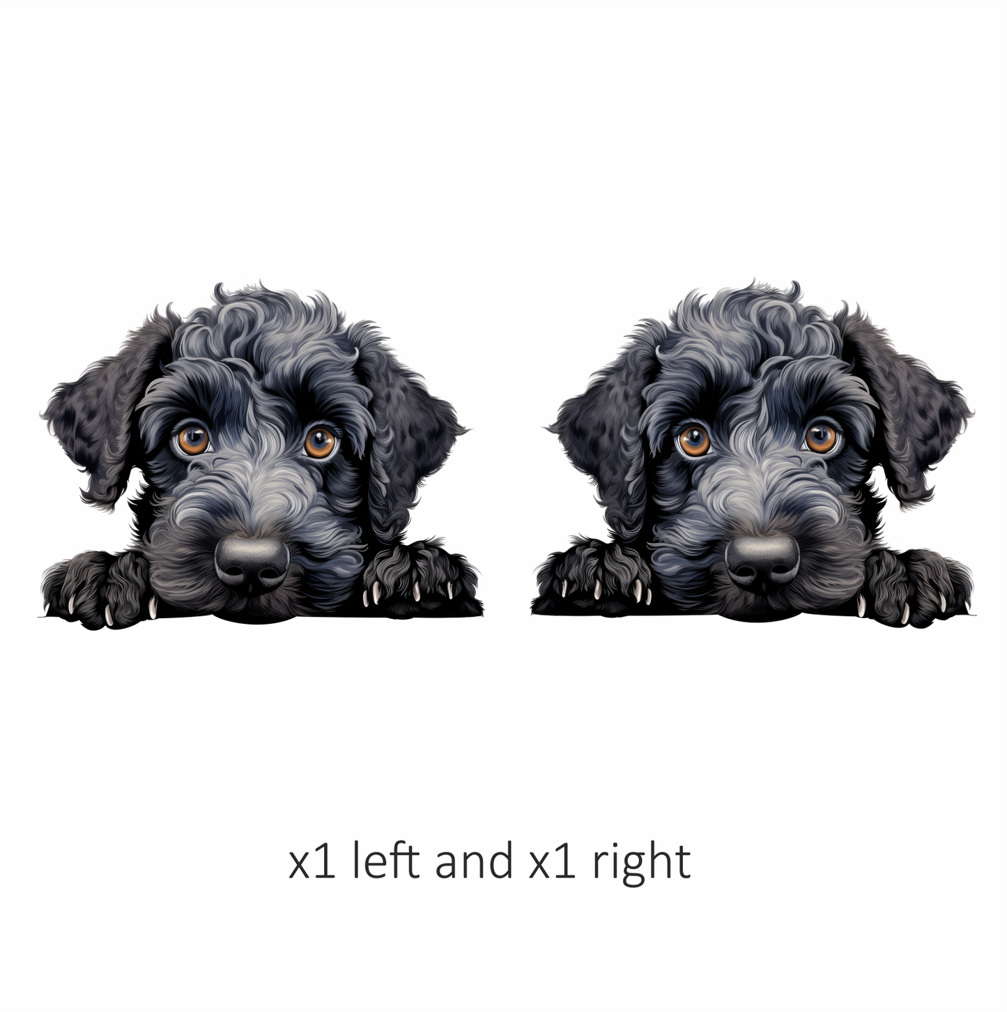 Black Dog Puppy Poodle Cute Vinyl Sticker Decal