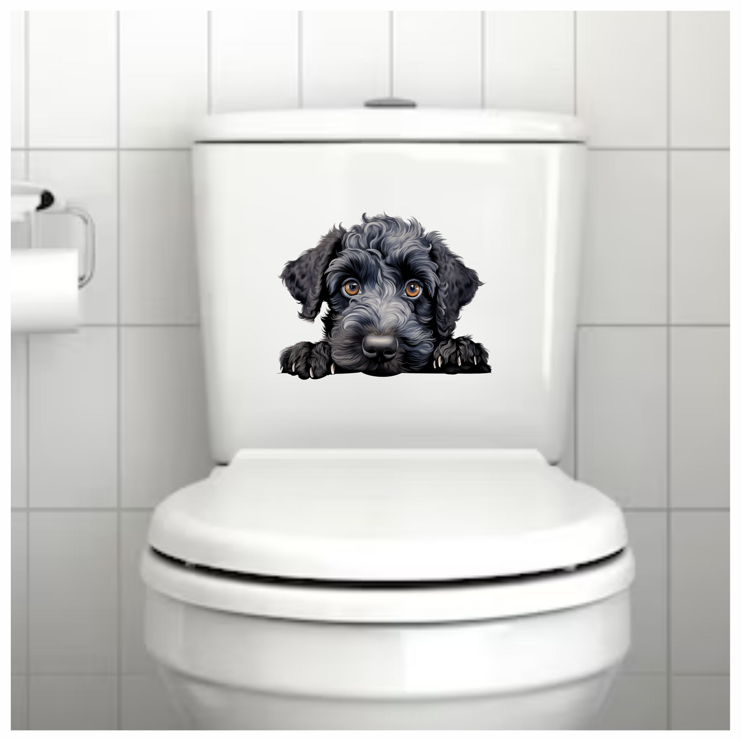 Black Dog Puppy Poodle Cute Vinyl Sticker Decal