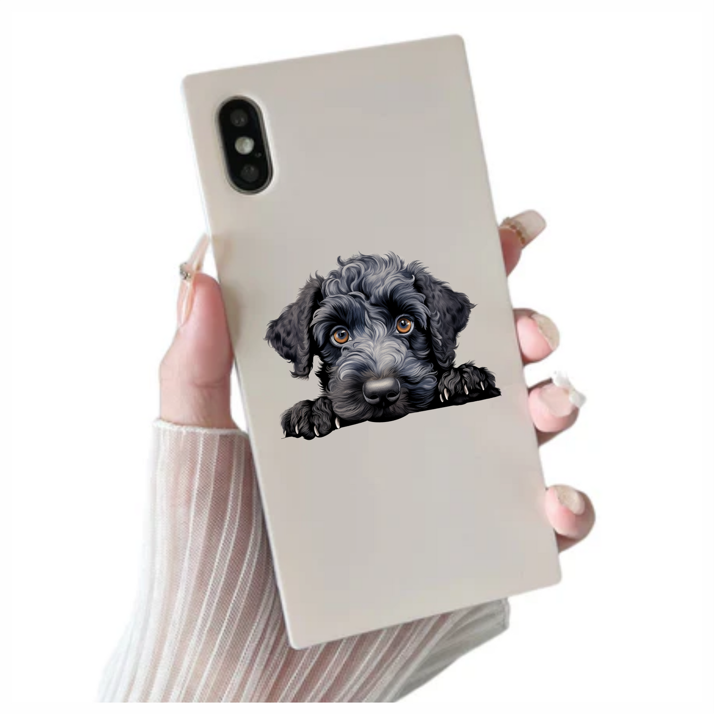 Black Dog Puppy Poodle Cute Vinyl Sticker Decal
