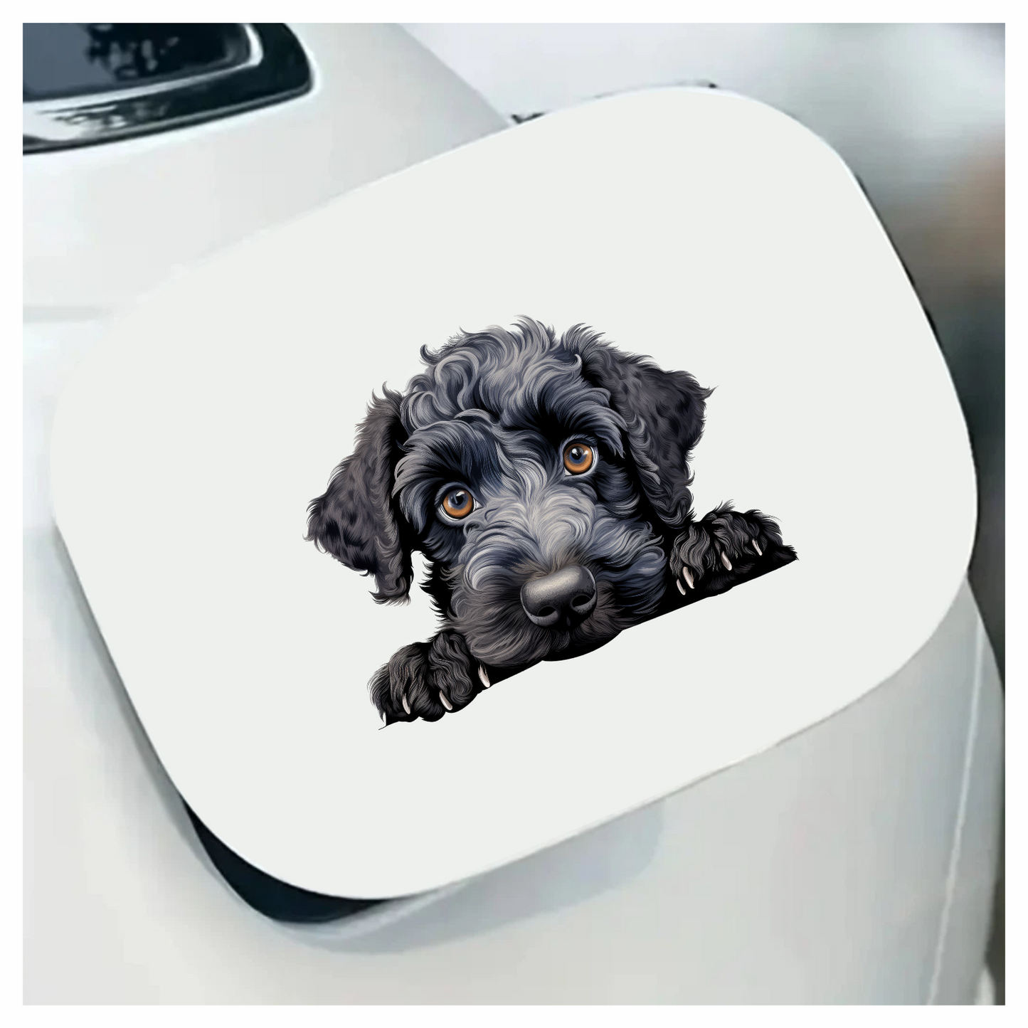 Black Dog Puppy Poodle Cute Vinyl Sticker Decal