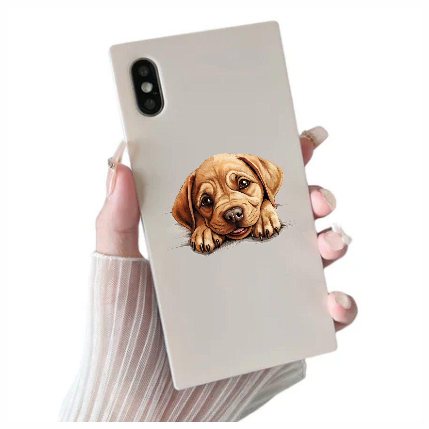 Brown Puppy Labrador Cute Face Vinyl Sticker Decal