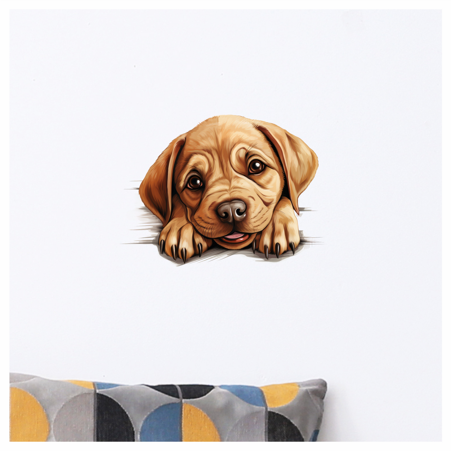 Brown Puppy Labrador Cute Face Vinyl Sticker Decal