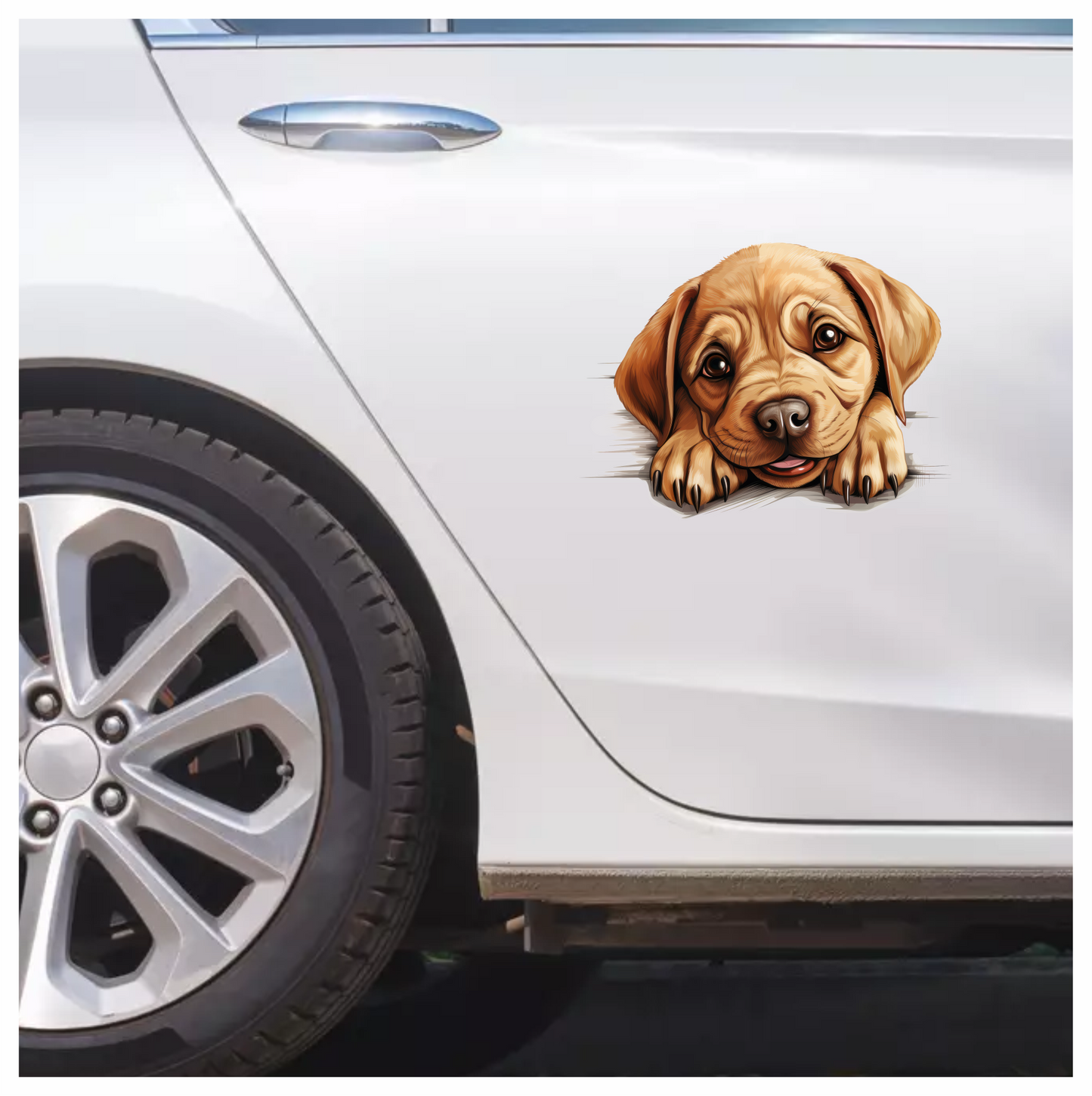 Brown Puppy Labrador Cute Face Vinyl Sticker Decal