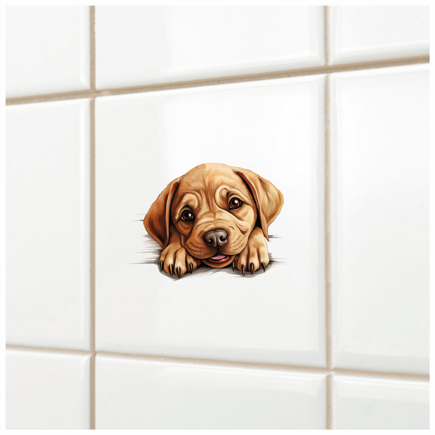 Brown Puppy Labrador Cute Face Vinyl Sticker Decal