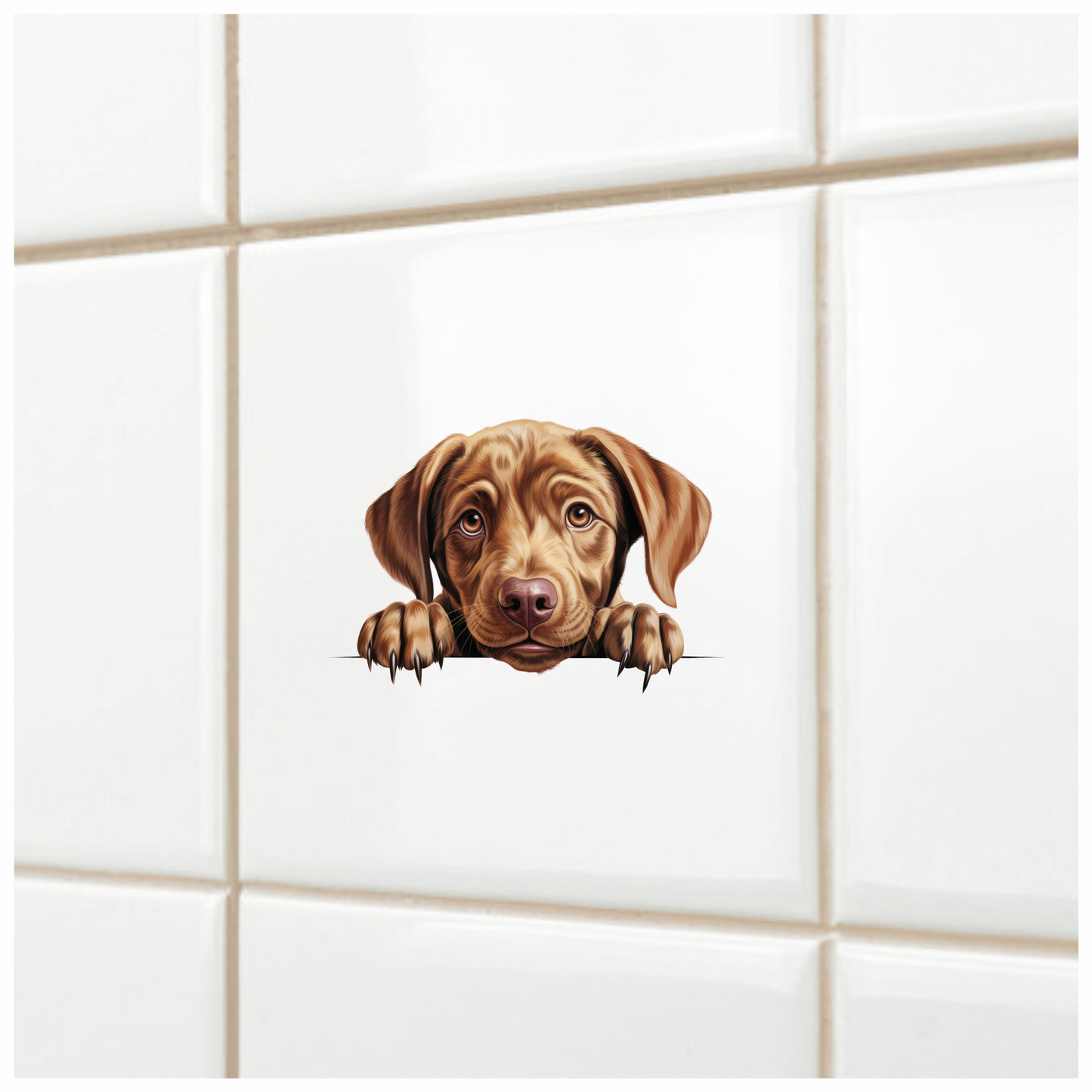 Brown Puppy Dog Labrador Cute Vinyl Sticker Decal