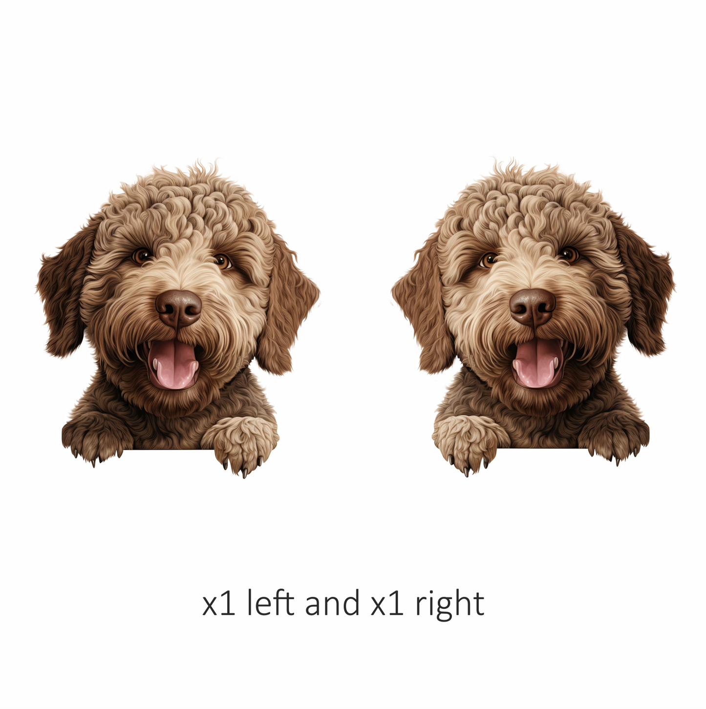 Brown Dog Labradoodle Happy Face Vinyl Sticker Decal
