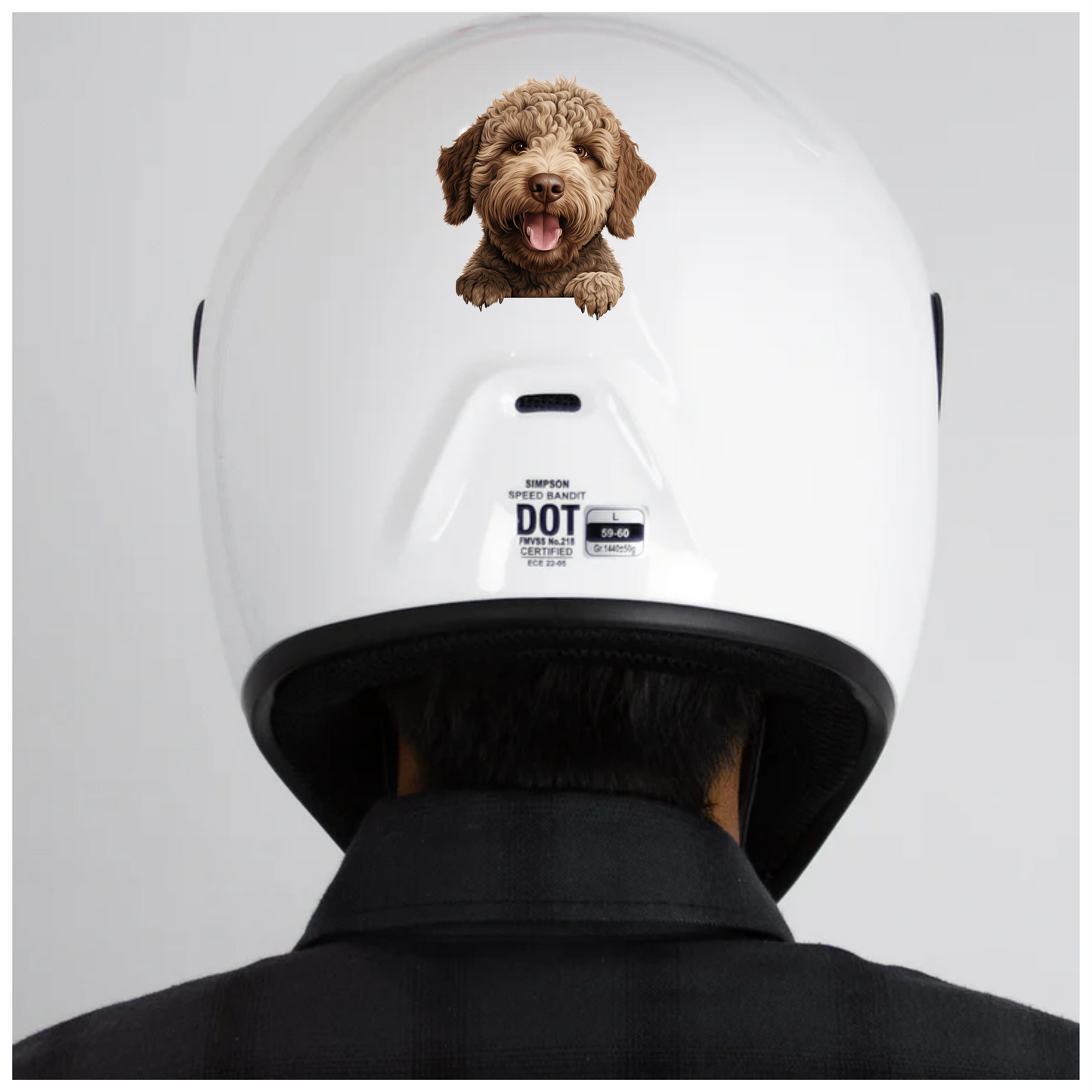 Brown Dog Labradoodle Happy Face Vinyl Sticker Decal