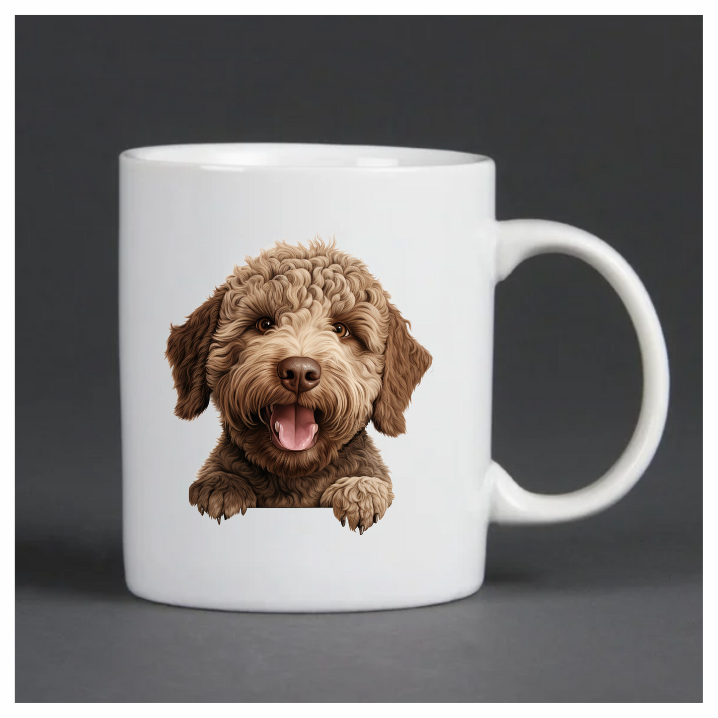 Brown Dog Labradoodle Happy Face Vinyl Sticker Decal