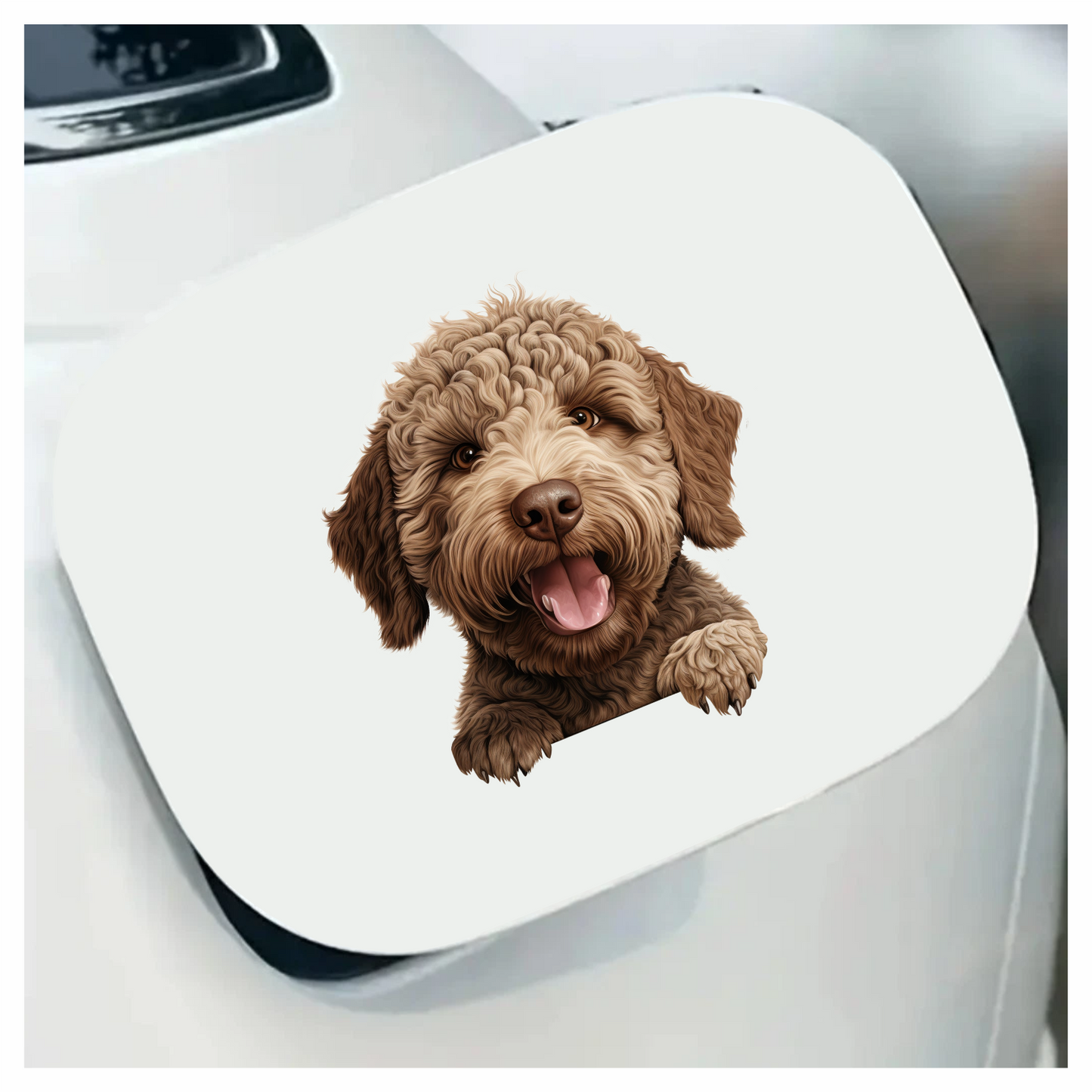 Brown Dog Labradoodle Happy Face Vinyl Sticker Decal