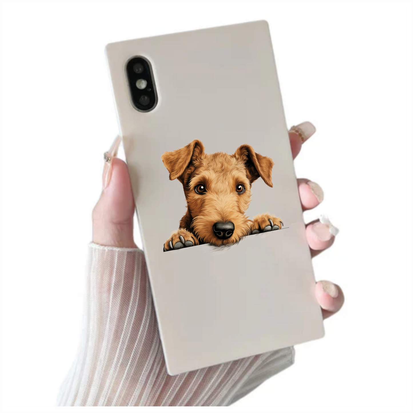 Brown Dog Terrier Cute Face Vinyl Sticker Decal