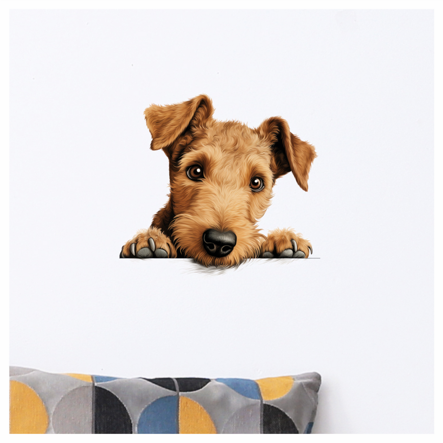 Brown Dog Terrier Cute Face Vinyl Sticker Decal