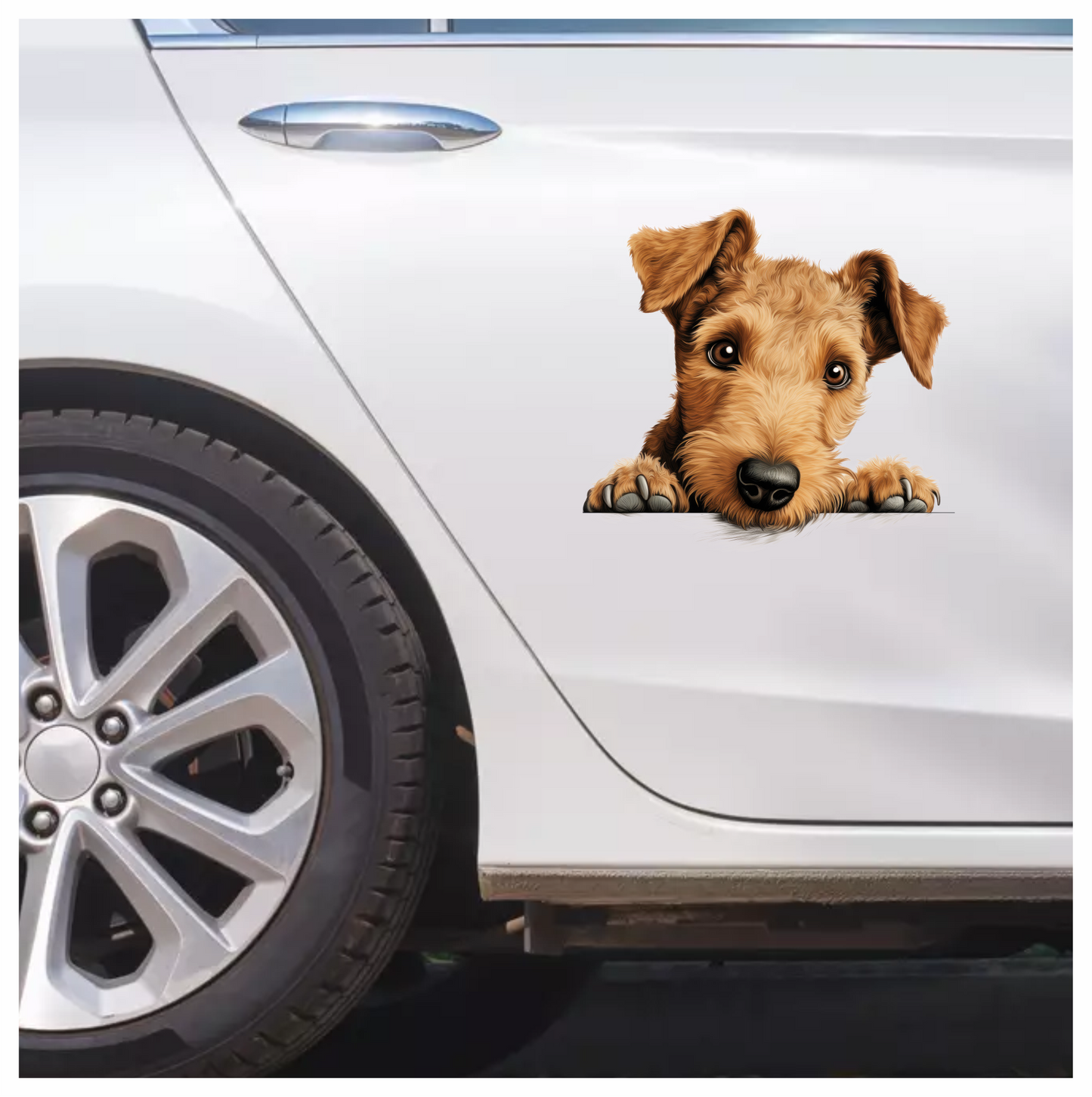 Brown Dog Terrier Cute Face Vinyl Sticker Decal