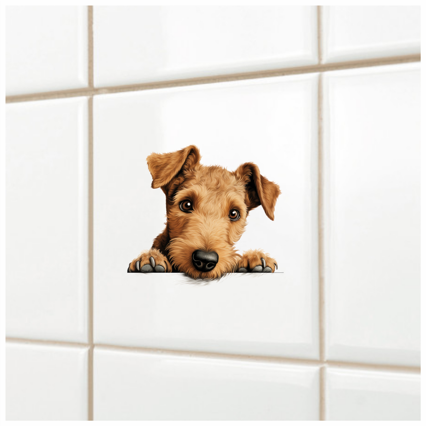 Brown Dog Terrier Cute Face Vinyl Sticker Decal