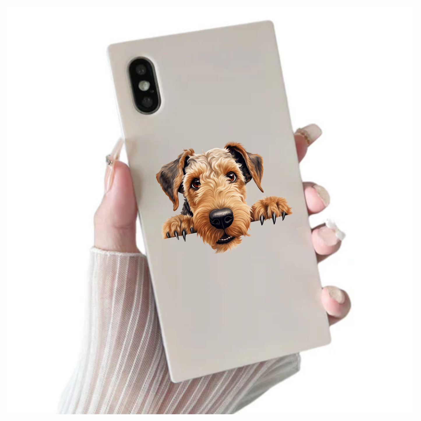 Brown Dog Terrier Cute Face Vinyl Sticker Decal
