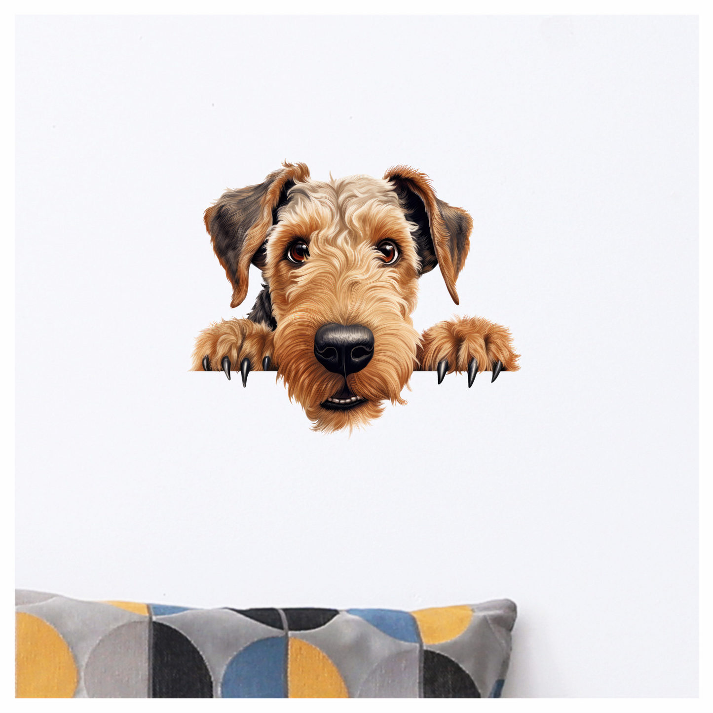 Brown Dog Terrier Cute Face Vinyl Sticker Decal