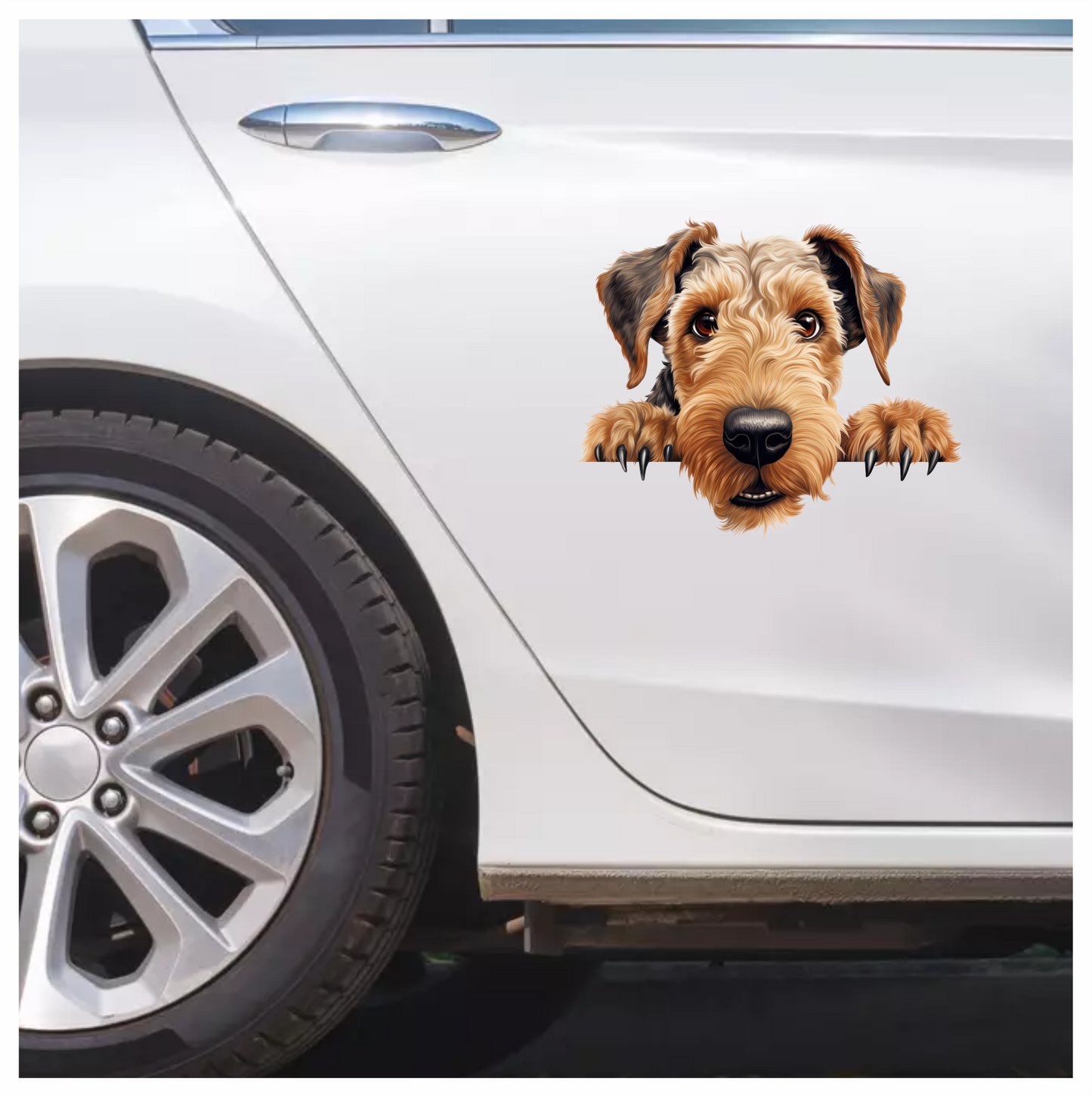 Brown Dog Terrier Cute Face Vinyl Sticker Decal