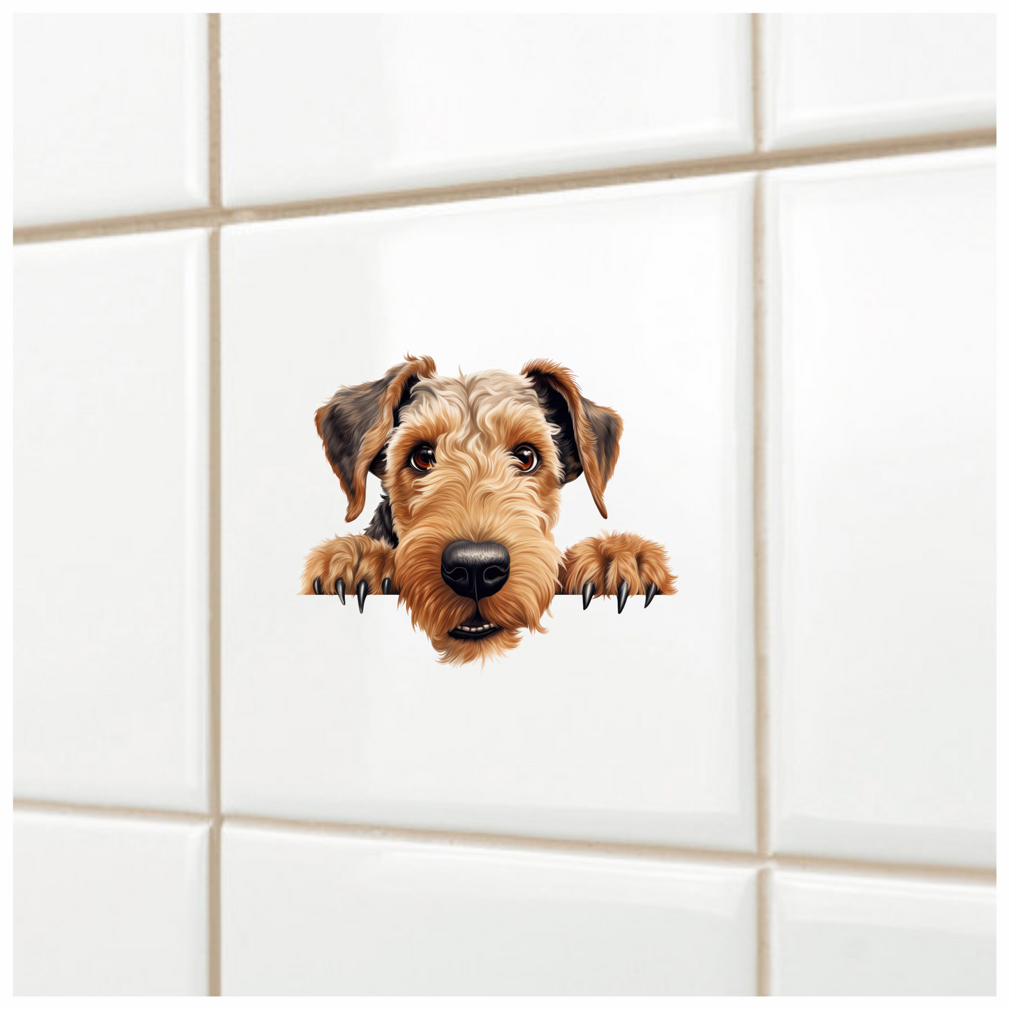 Brown Dog Terrier Cute Face Vinyl Sticker Decal