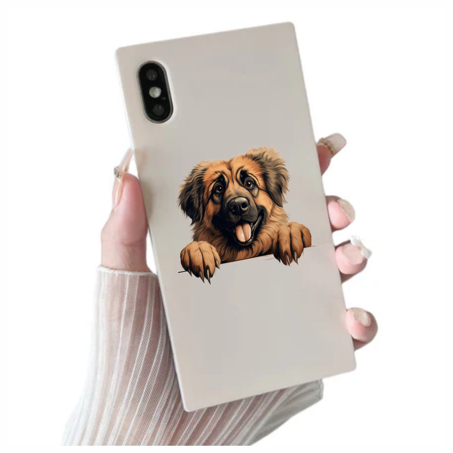 Brown Dog Large Breed Happy Vinyl Sticker Decal