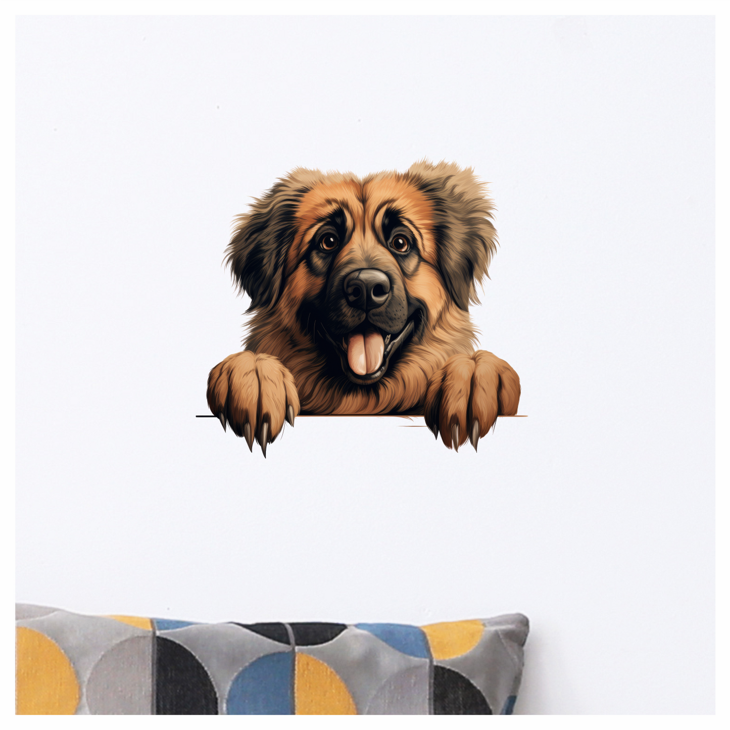 Brown Dog Large Breed Happy Vinyl Sticker Decal