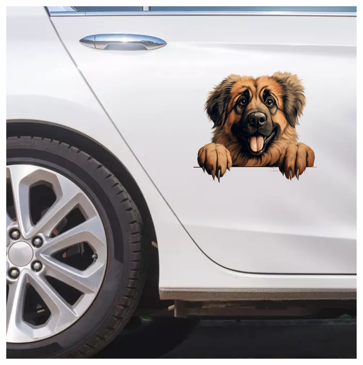 Brown Dog Large Breed Happy Vinyl Sticker Decal