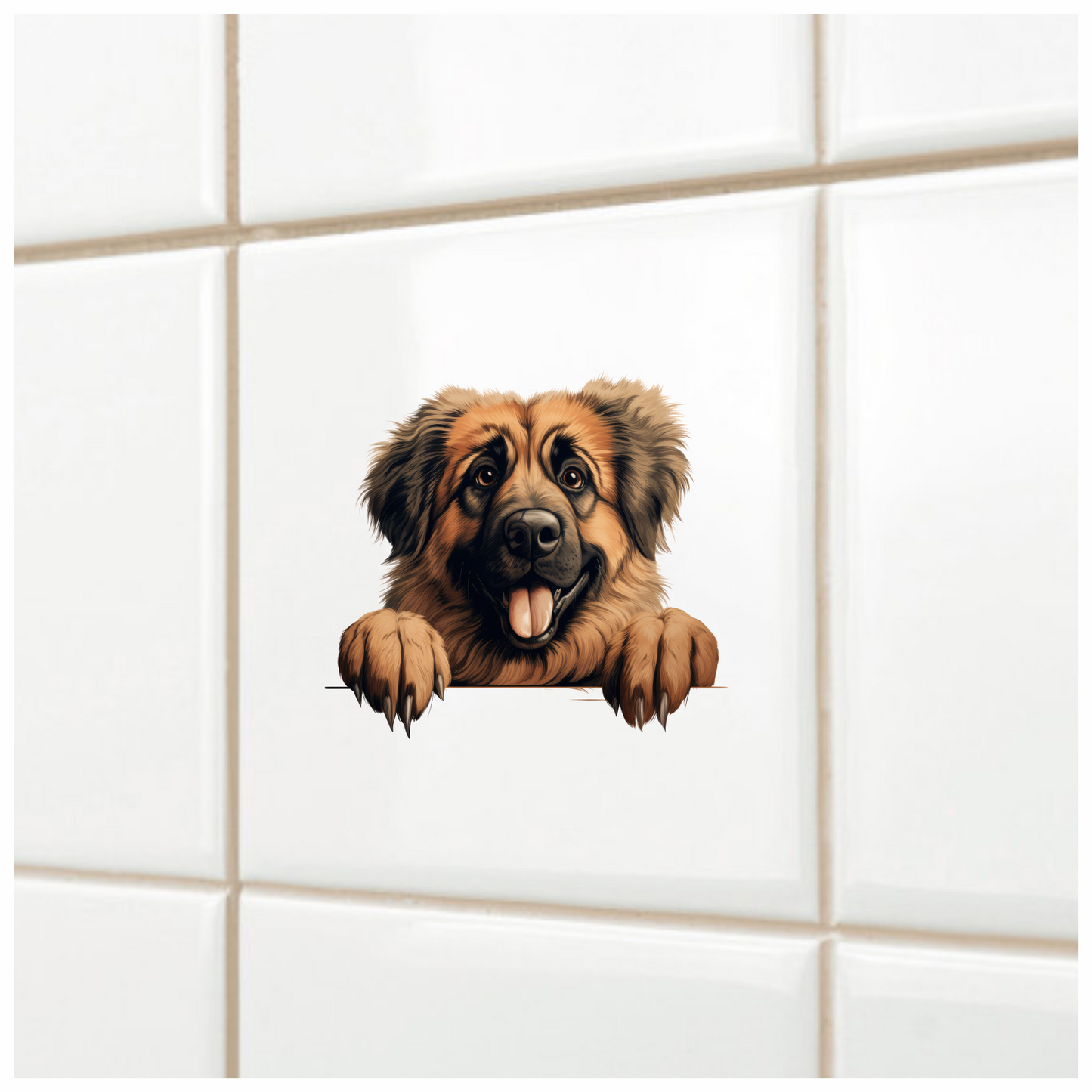 Brown Dog Large Breed Happy Vinyl Sticker Decal