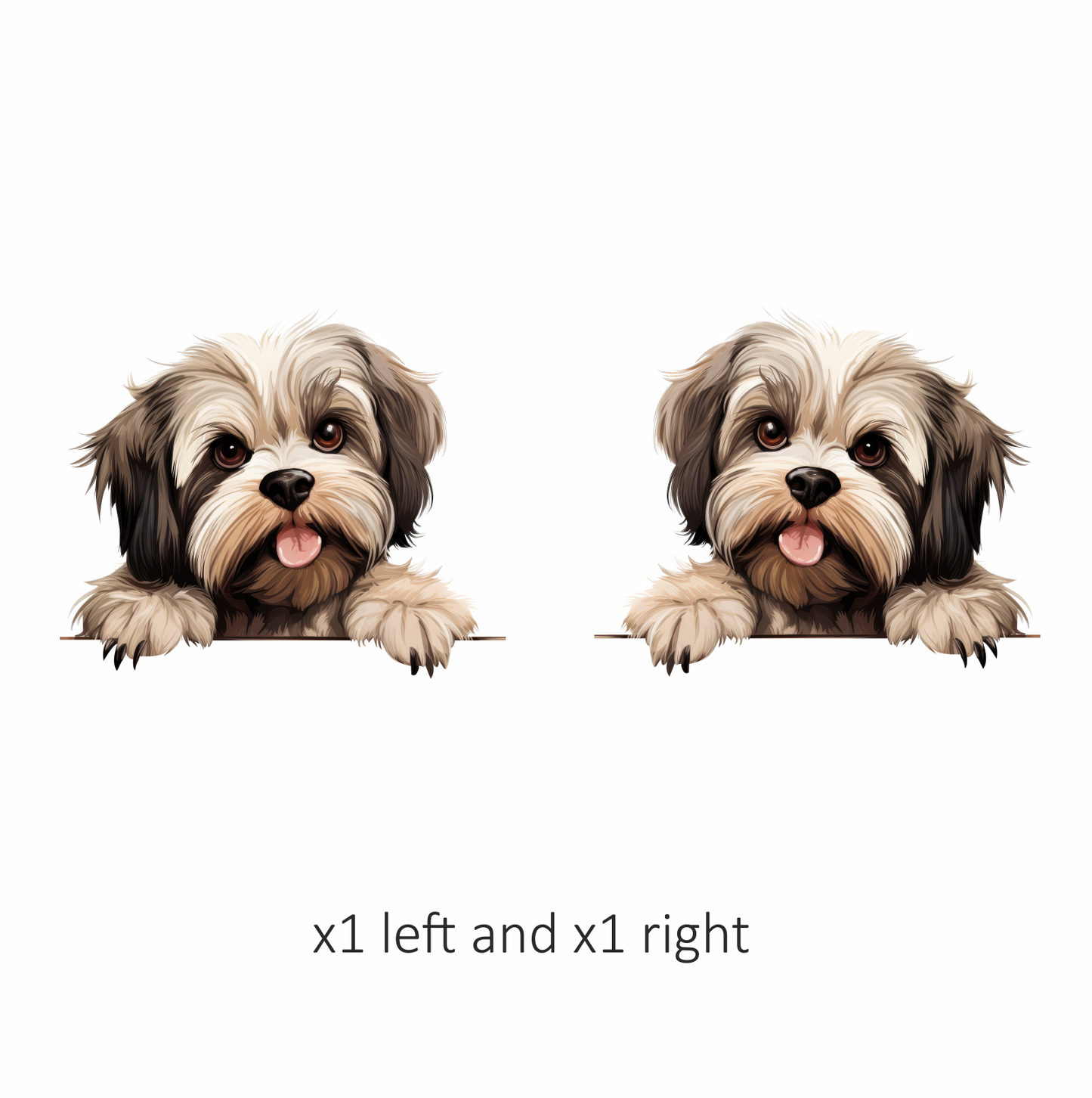 Brown White ShihTzu Dog Cute Vinyl Sticker Decal