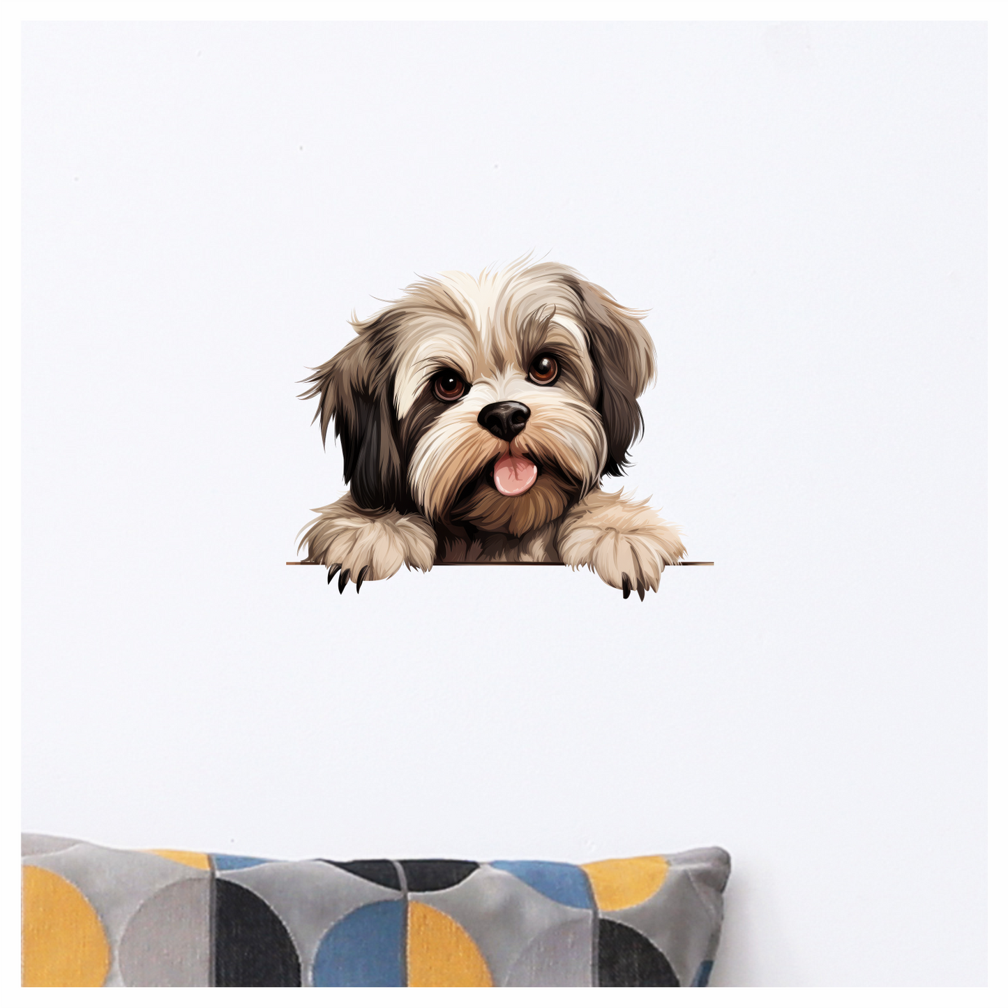 Brown White ShihTzu Dog Cute Vinyl Sticker Decal