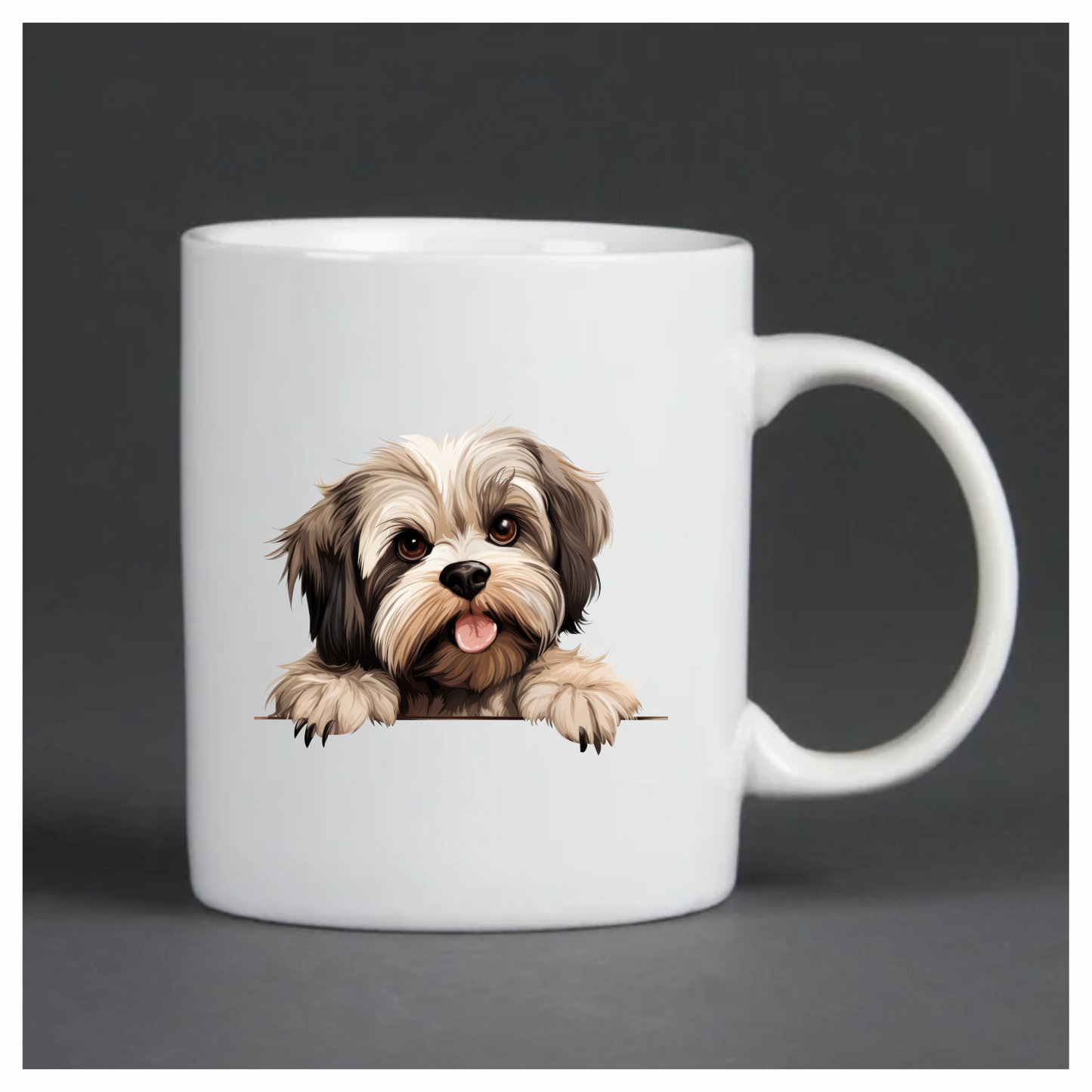 Brown White ShihTzu Dog Cute Vinyl Sticker Decal