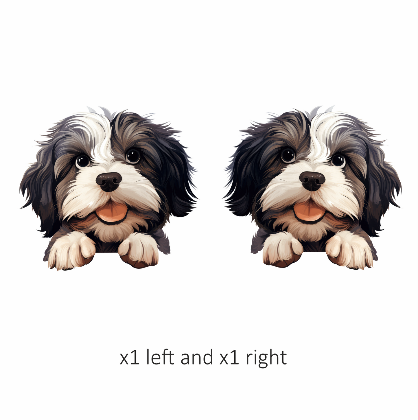 Black White Dog ShihTzu Cute Vinyl Sticker Decal