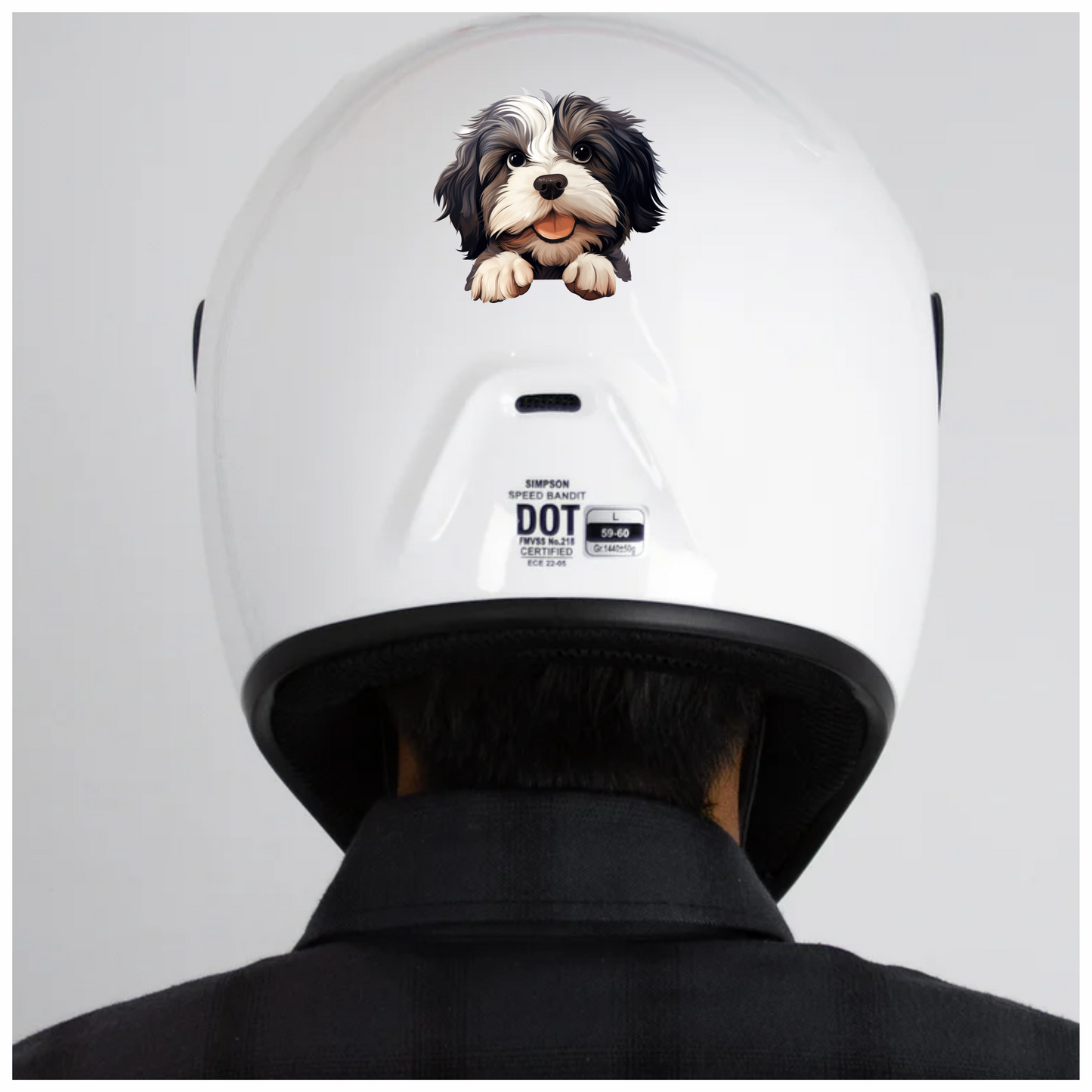 Black White Dog ShihTzu Cute Vinyl Sticker Decal