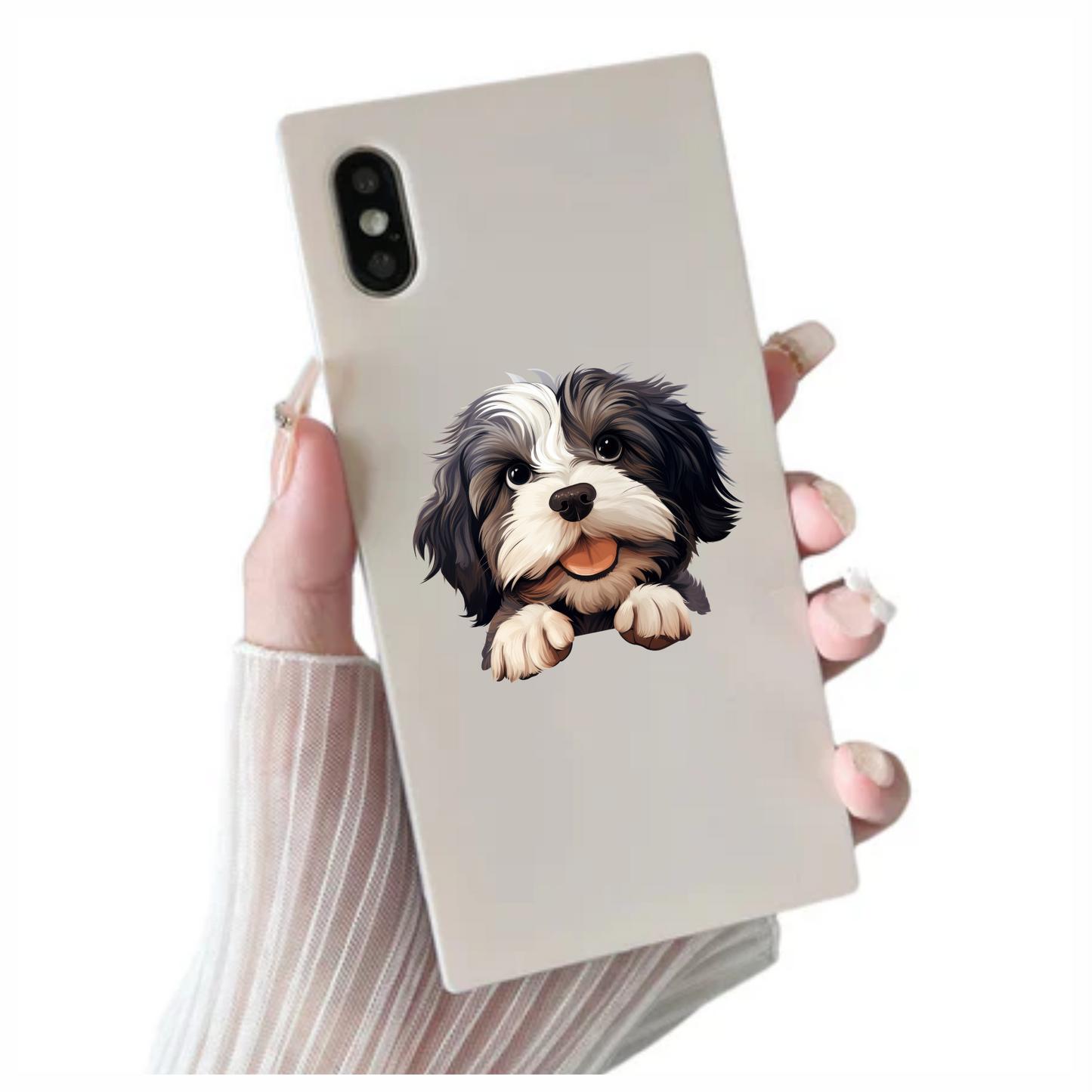Black White Dog ShihTzu Cute Vinyl Sticker Decal
