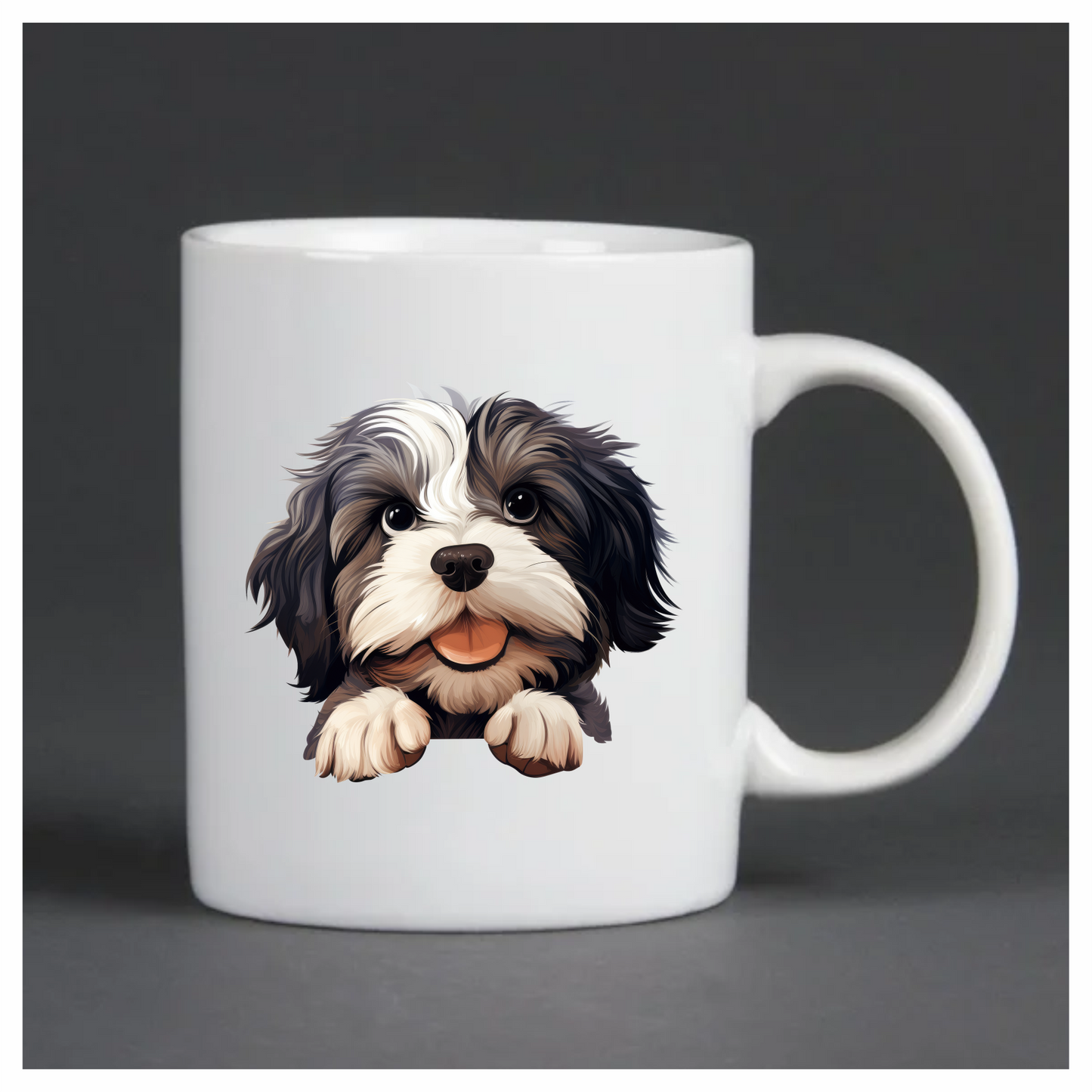 Black White Dog ShihTzu Cute Vinyl Sticker Decal