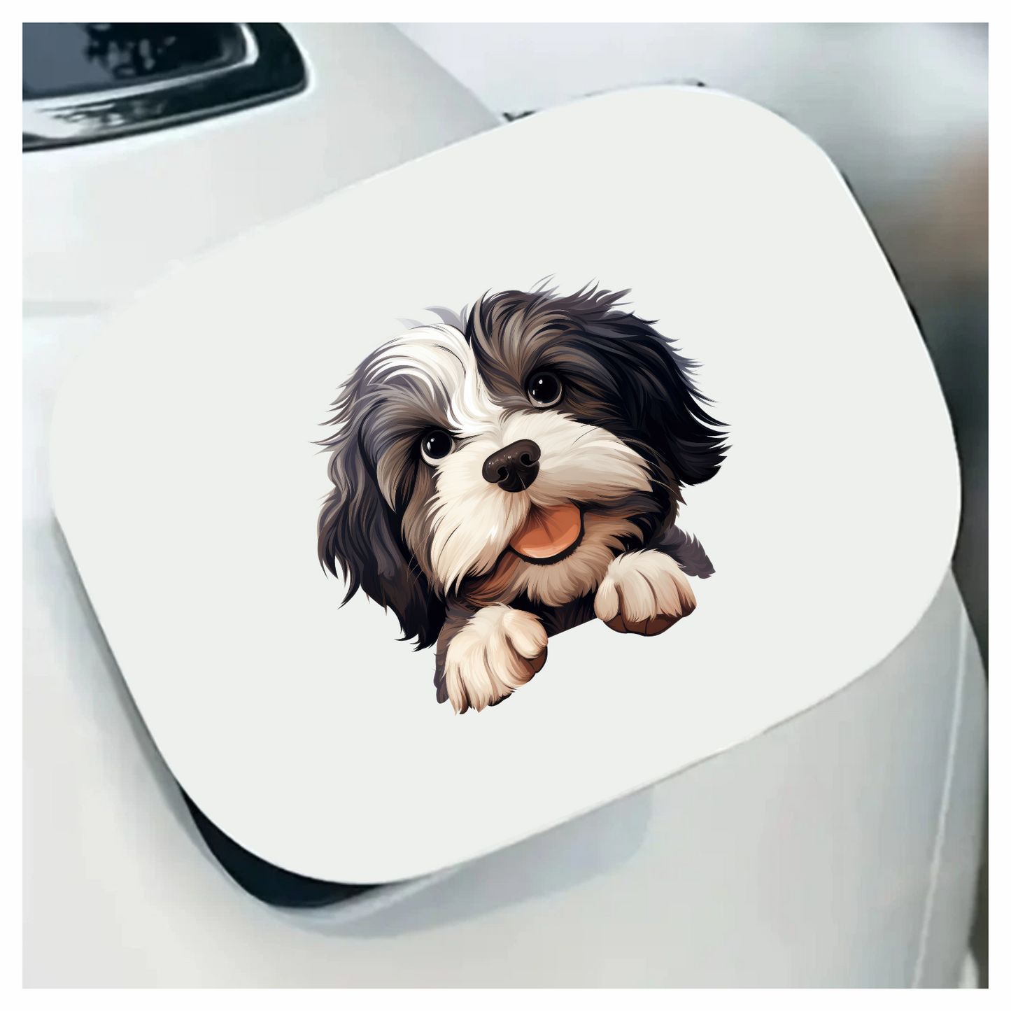 Black White Dog ShihTzu Cute Vinyl Sticker Decal