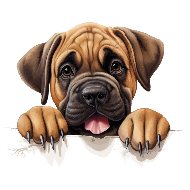 Brown Puppy Dog Bulldog Cute Vinyl Sticker Decal