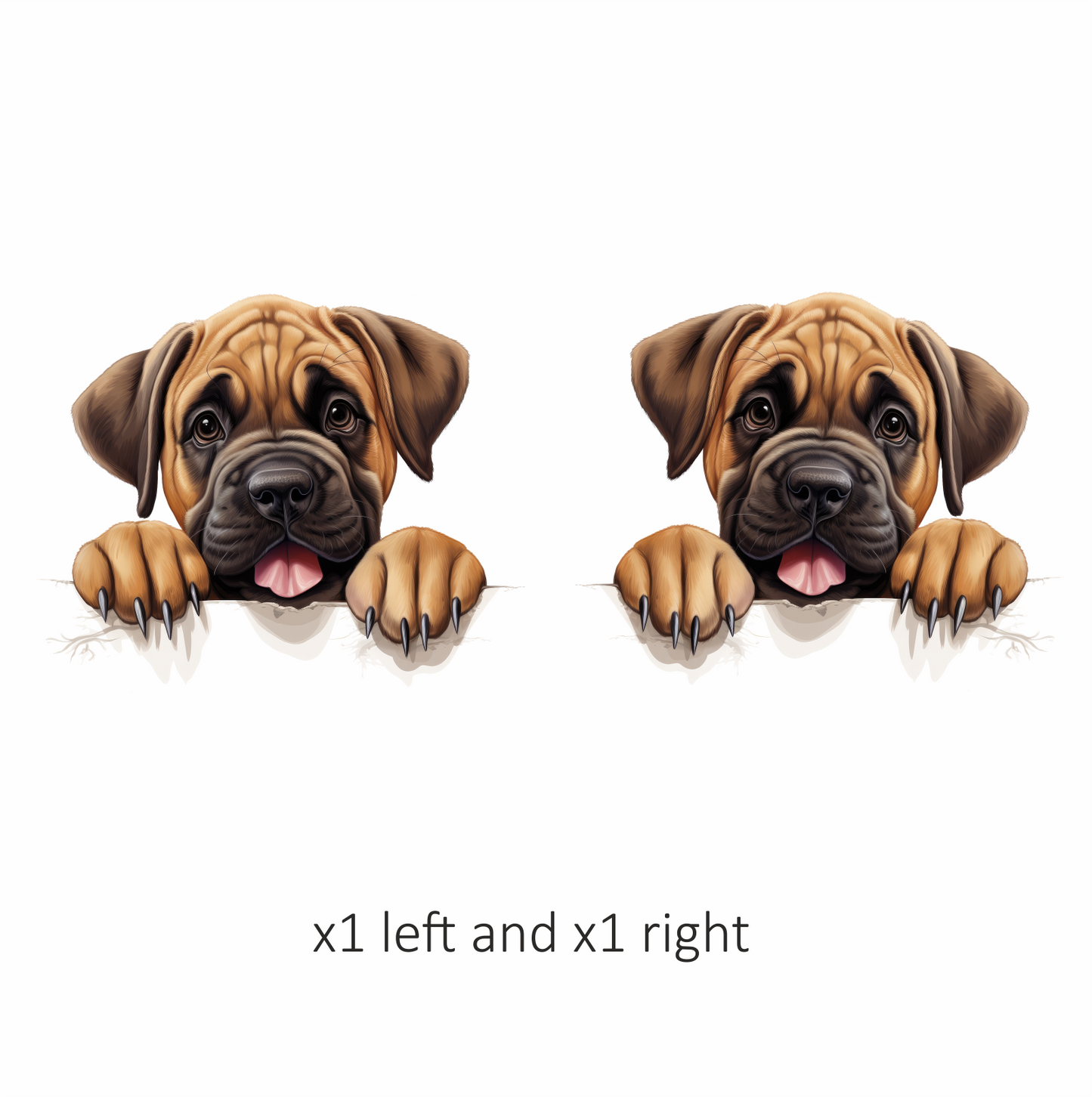 Brown Puppy Dog Bulldog Cute Vinyl Sticker Decal