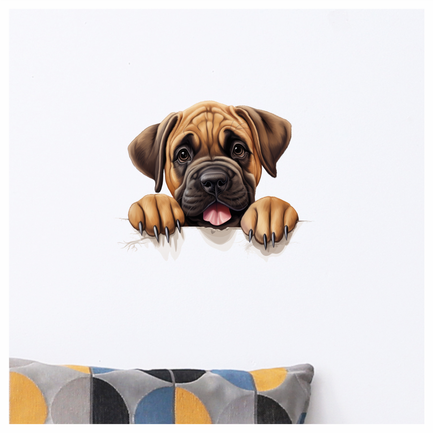 Brown Puppy Dog Bulldog Cute Vinyl Sticker Decal