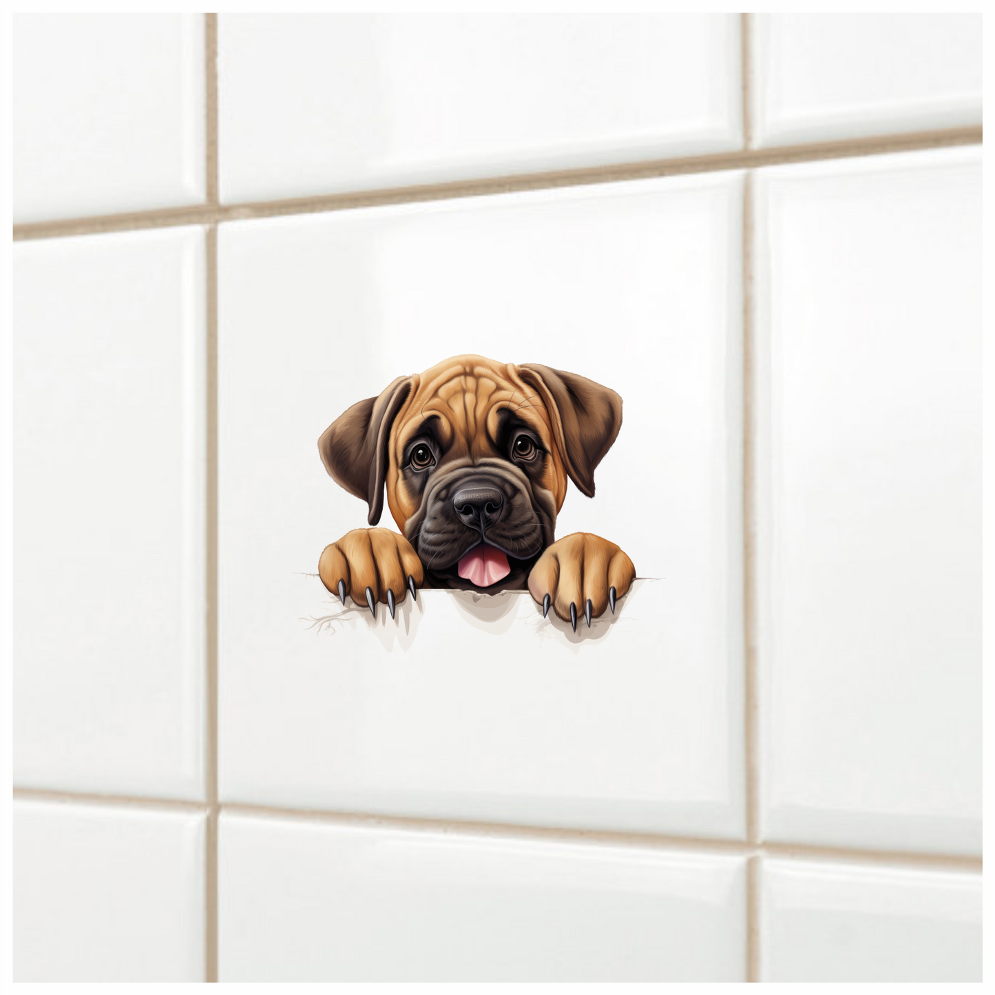 Brown Puppy Dog Bulldog Cute Vinyl Sticker Decal