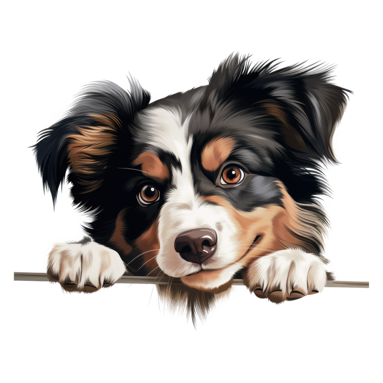 Black White Brown Australian Shepherd Dog Vinyl Sticker Decal