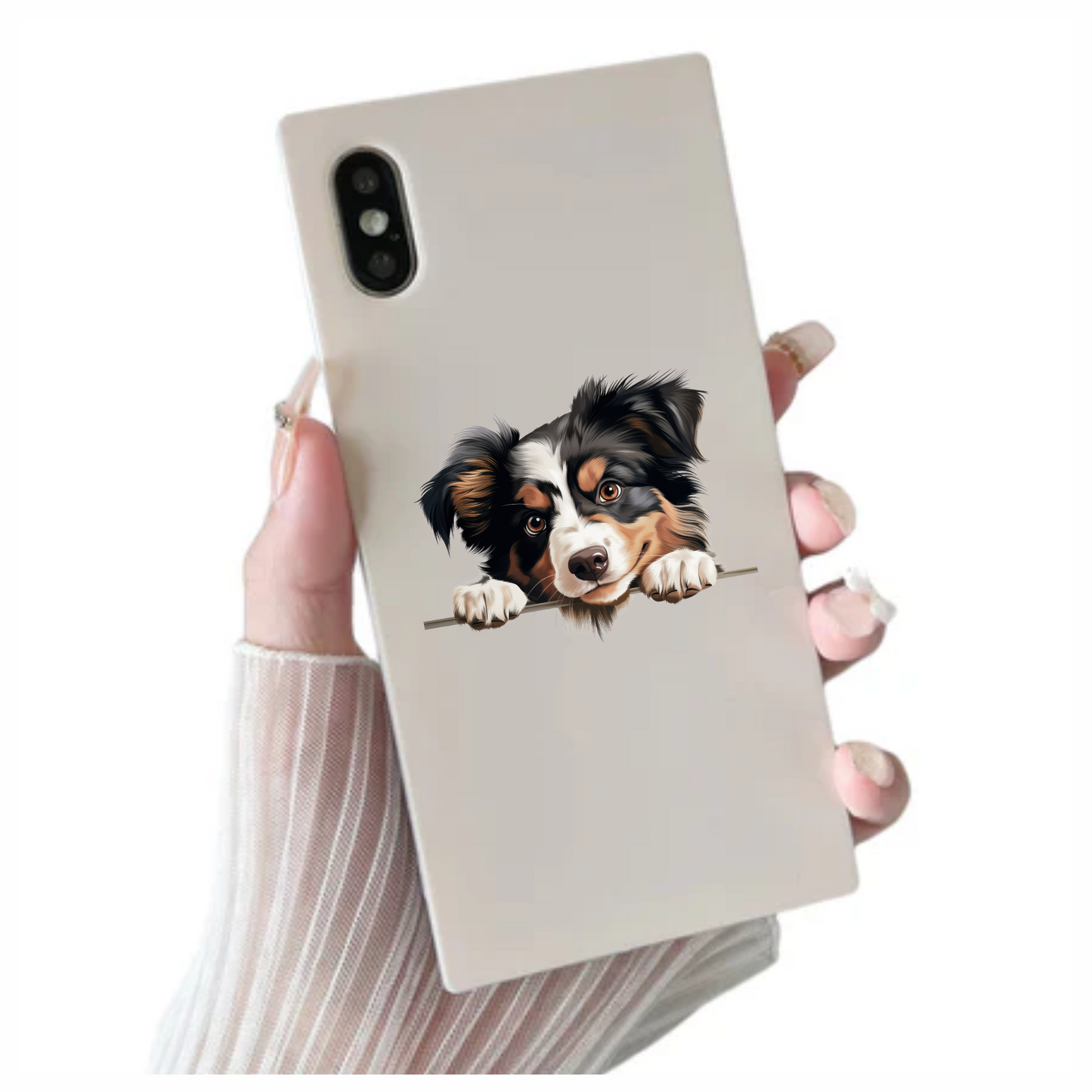 Black White Brown Australian Shepherd Dog Vinyl Sticker Decal