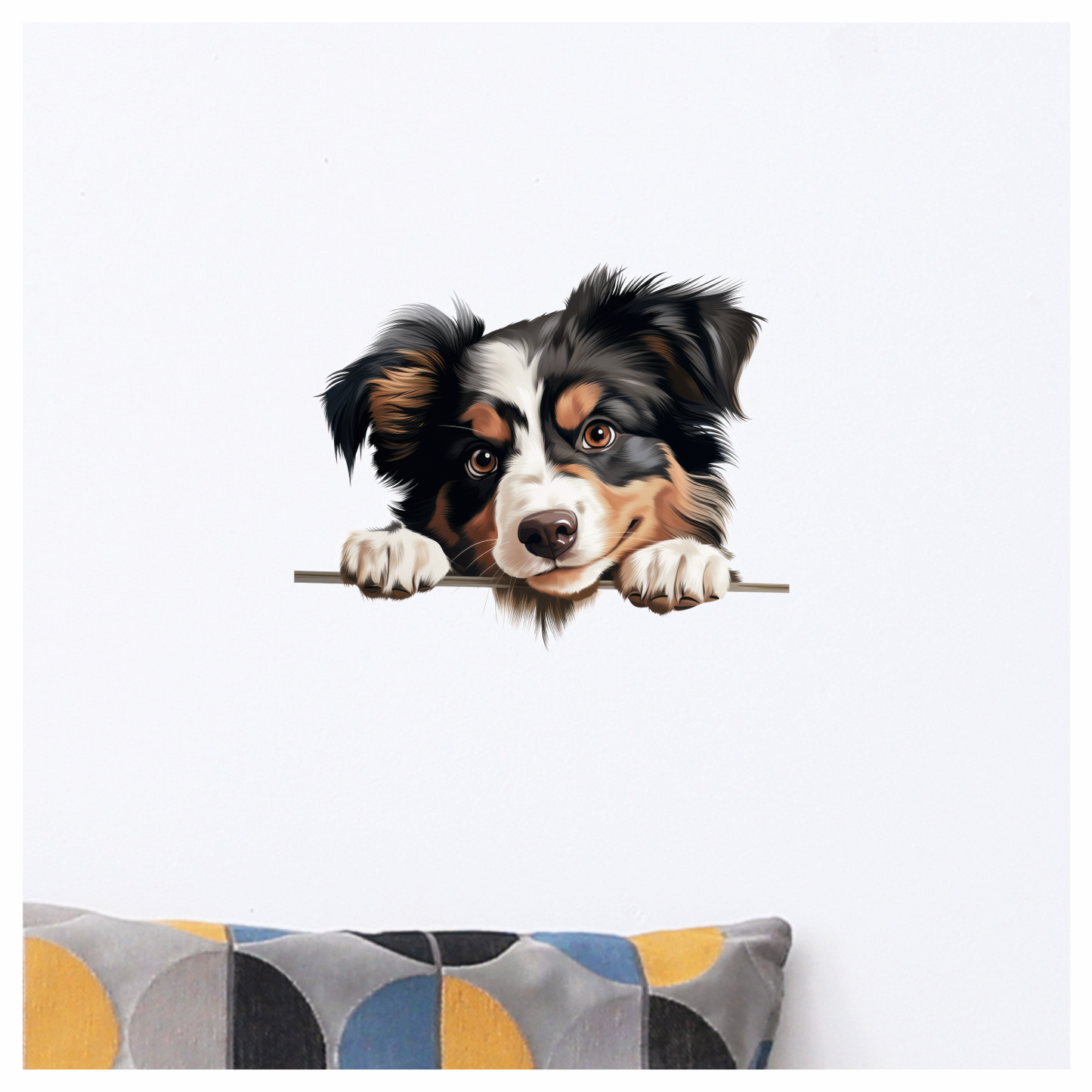 Black White Brown Australian Shepherd Dog Vinyl Sticker Decal
