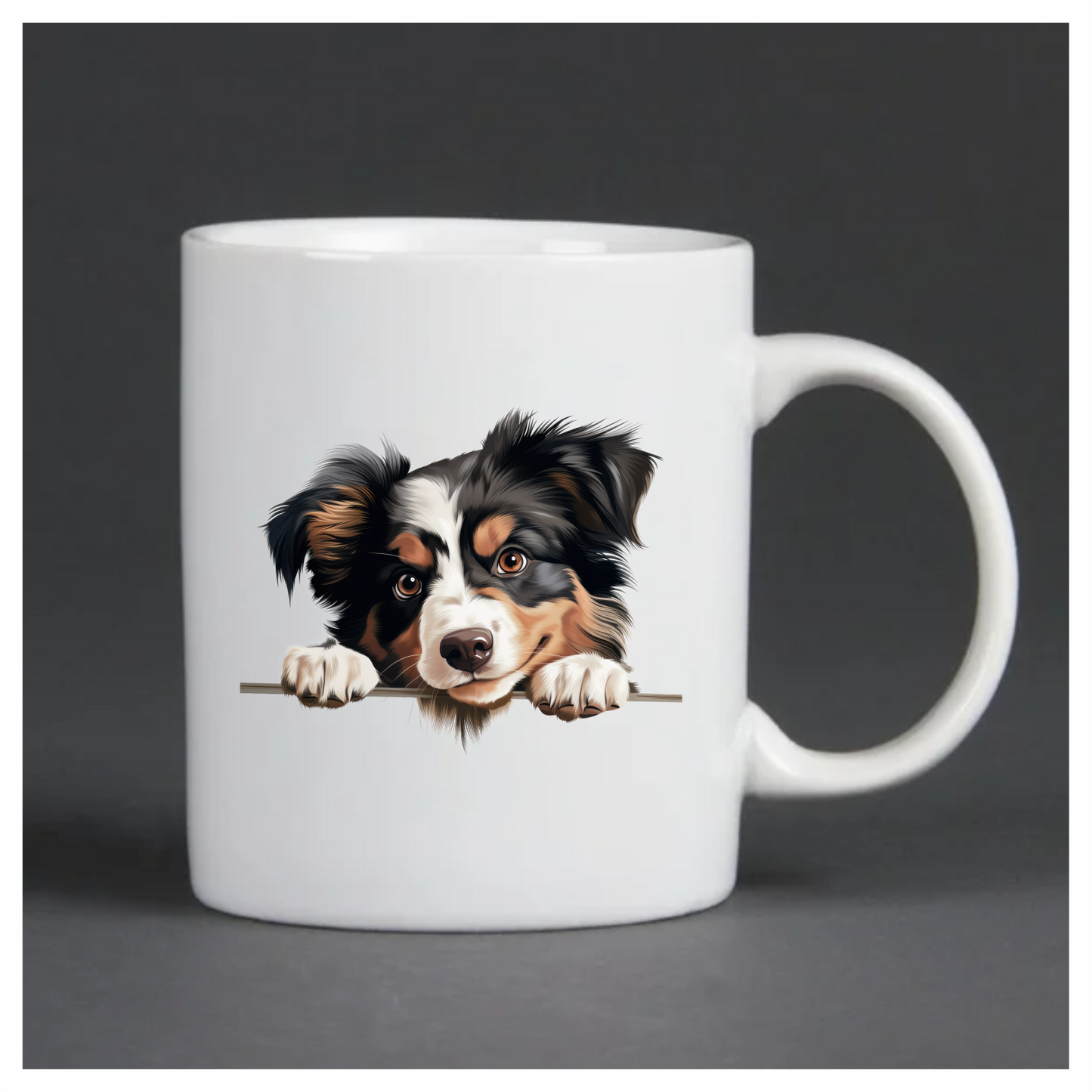 Black White Brown Australian Shepherd Dog Vinyl Sticker Decal