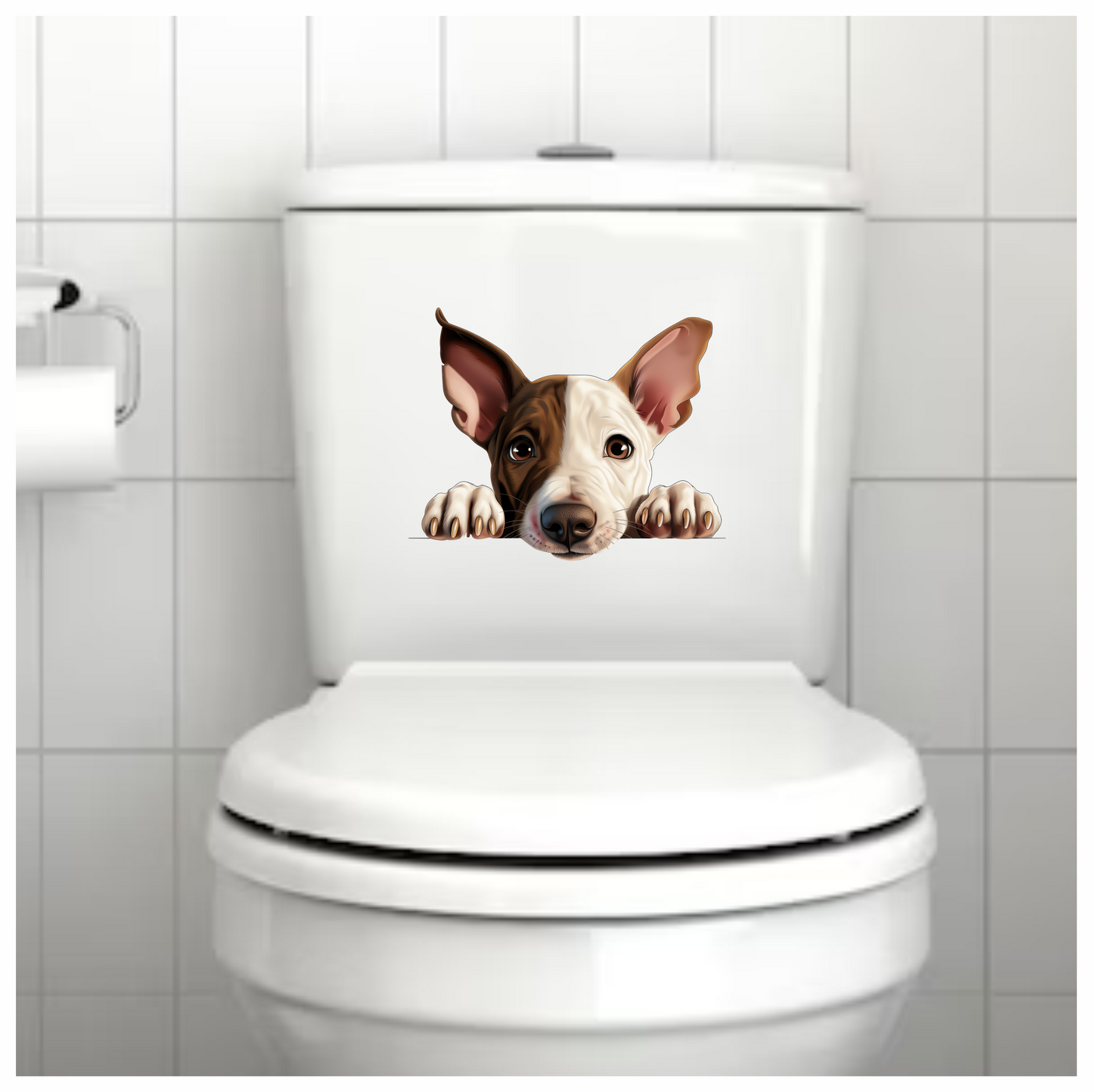 Brown White Dog Terrier Face Vinyl Sticker Decal