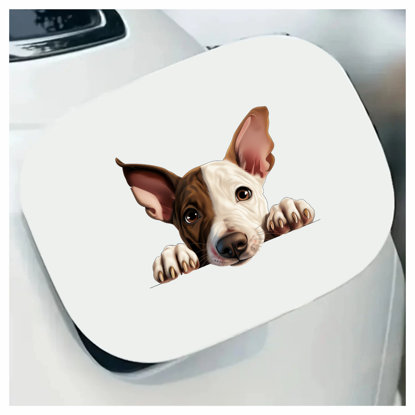 Brown White Dog Terrier Face Vinyl Sticker Decal